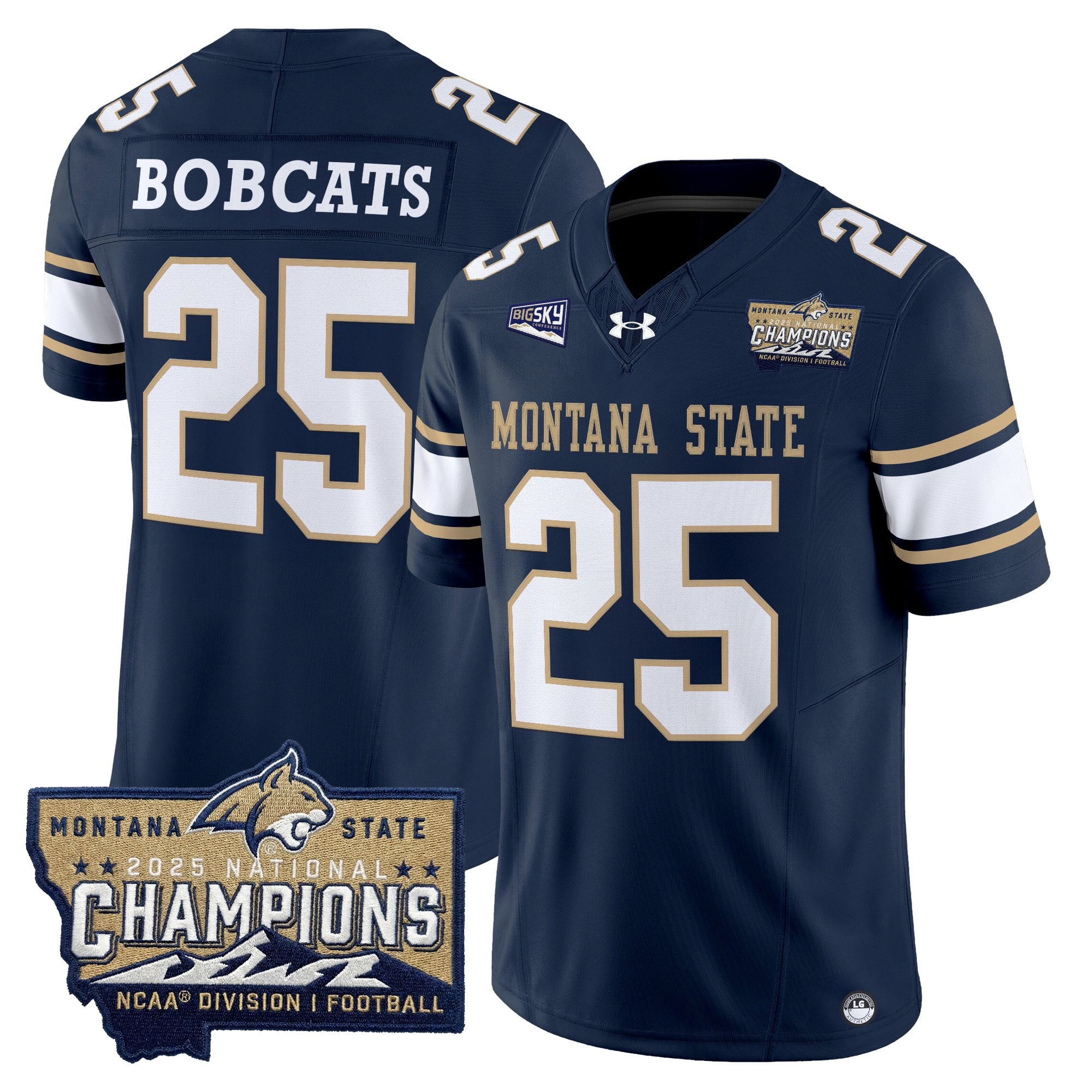 Men's Montana State Bobcats 2025 National Champions Vapor Limited Jersey - All Stitched