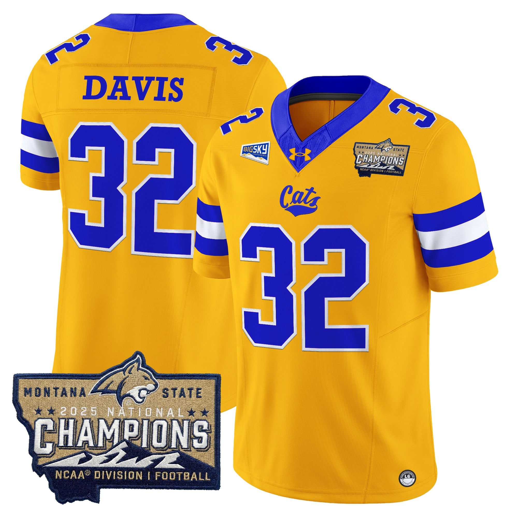 Men's Montana State Bobcats 2025 National Champions Vapor Limited Jersey - All Stitched