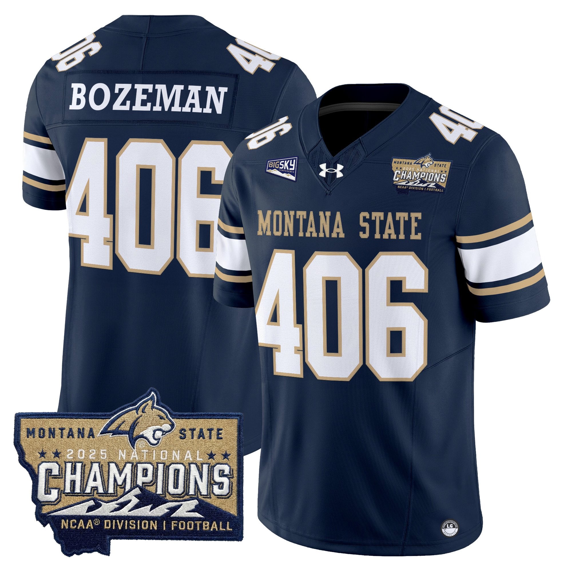 Men's Montana State Bobcats 2025 National Champions Vapor Limited Jersey - All Stitched