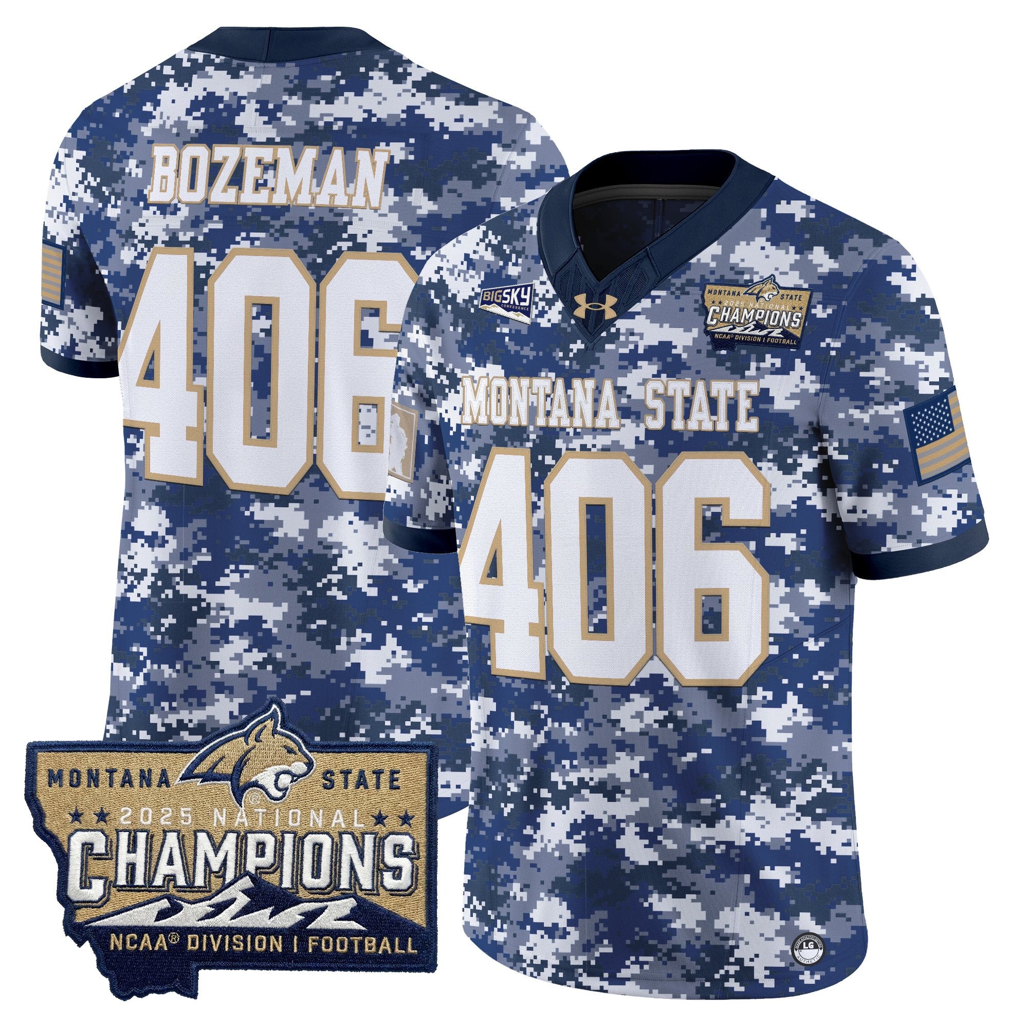 Men's Montana State Bobcats 2025 National Champions Vapor Limited Jersey - All Stitched