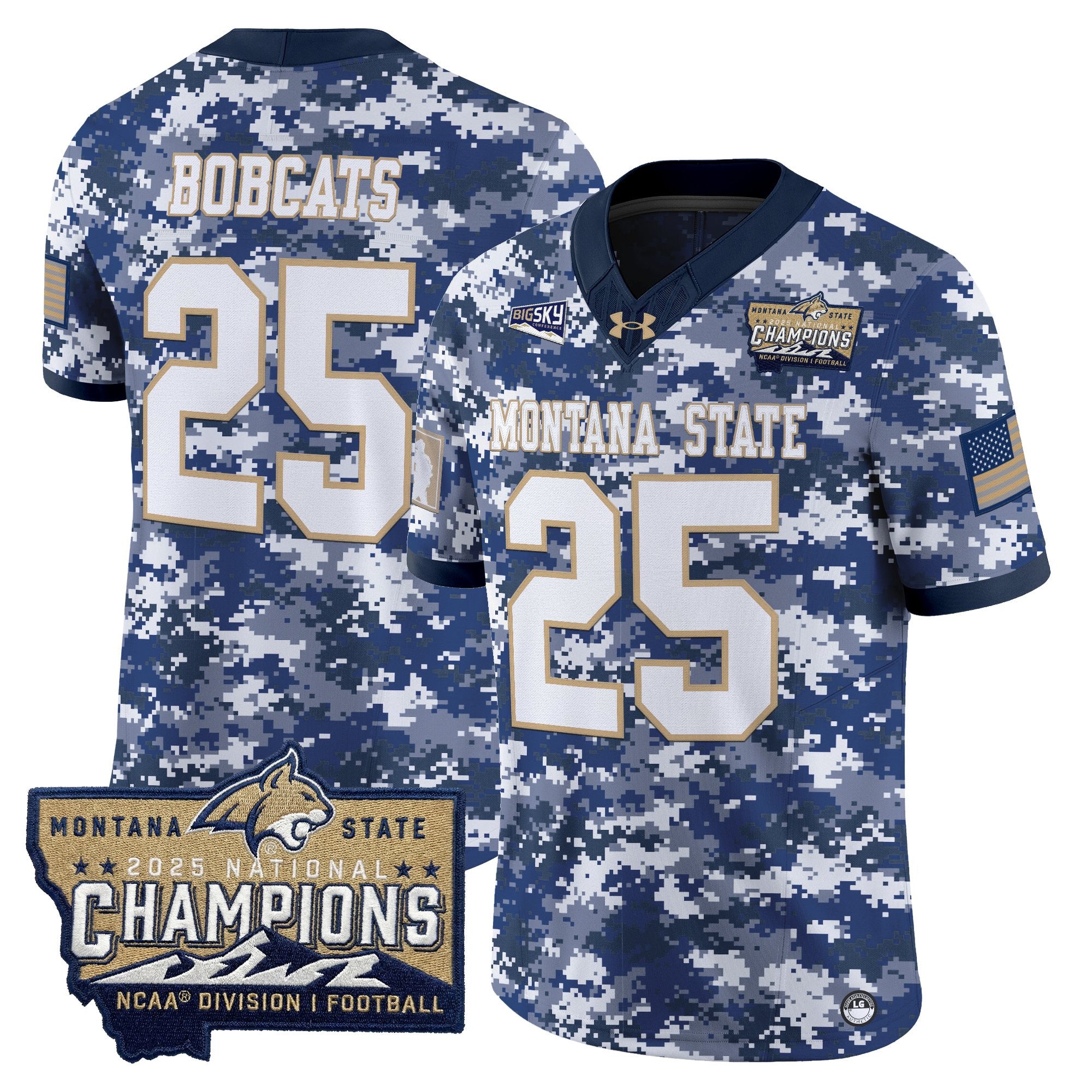 Men's Montana State Bobcats 2025 National Champions Vapor Limited Jersey - All Stitched