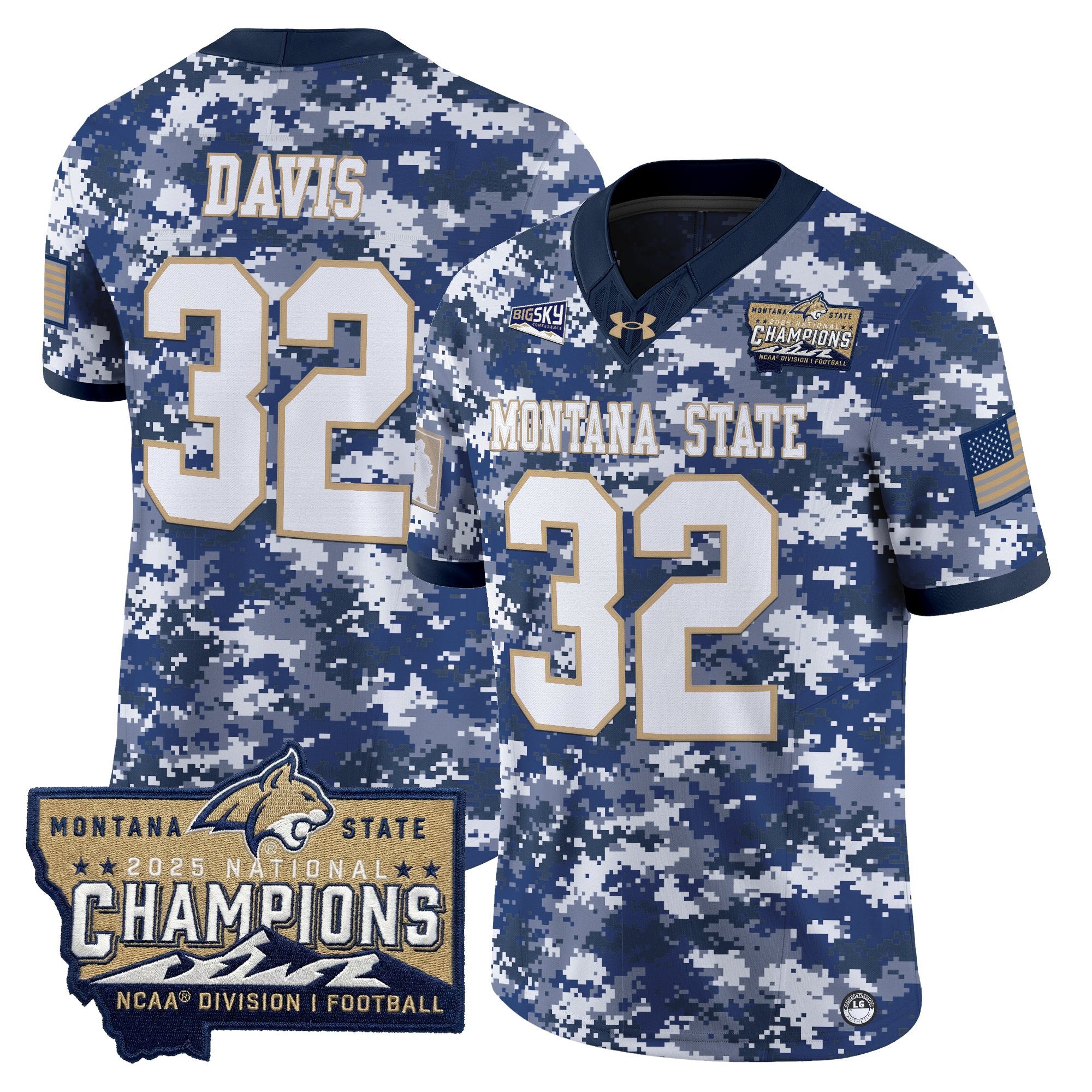 Men's Montana State Bobcats 2025 National Champions Vapor Limited Jersey - All Stitched