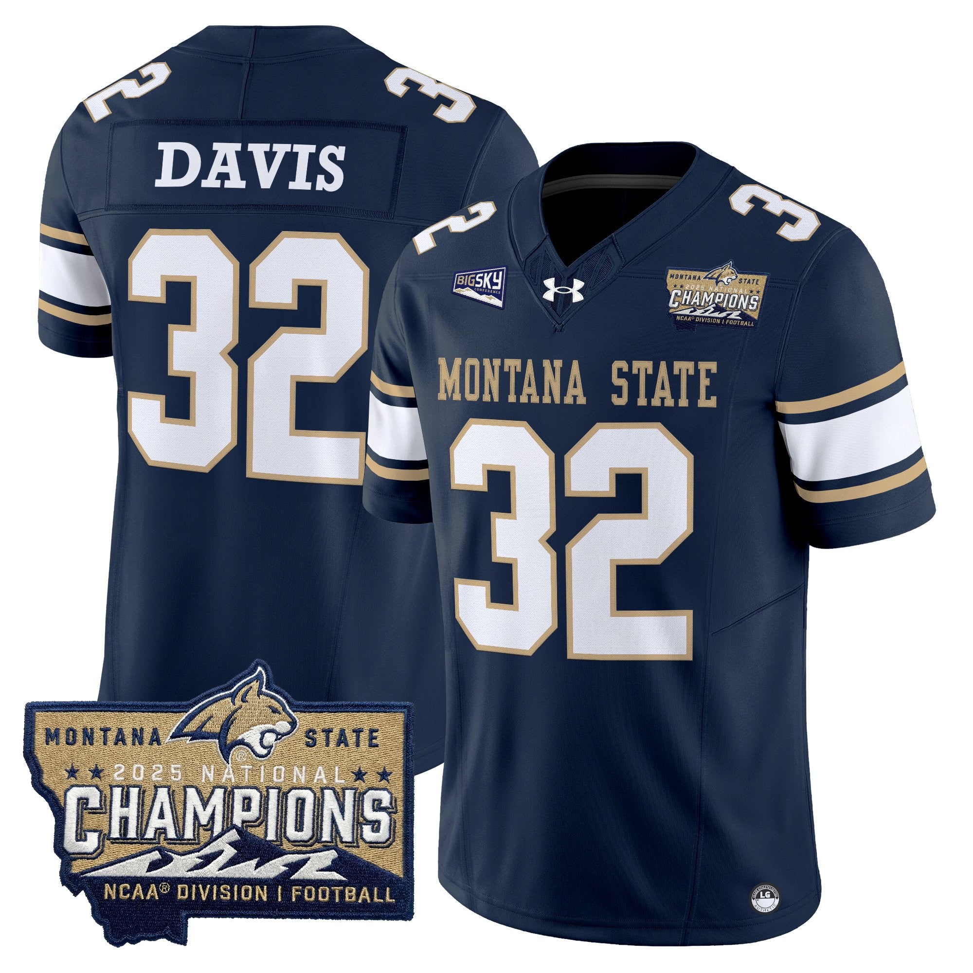 Men's Montana State Bobcats 2025 National Champions Vapor Limited Jersey - All Stitched