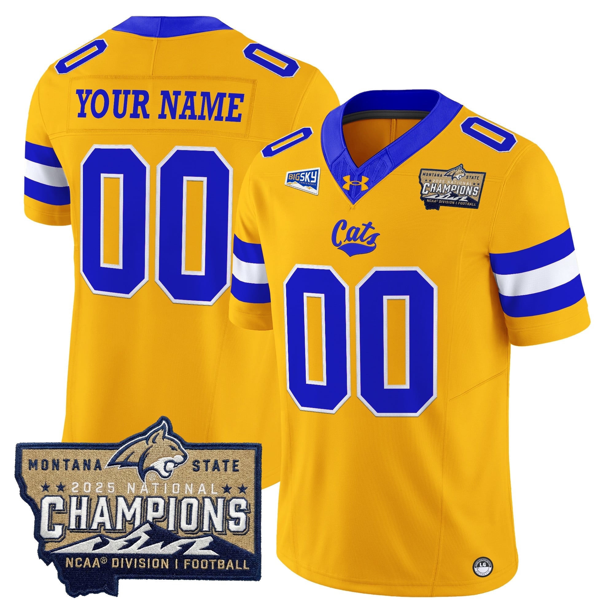 Montana State Bobcats 2025 National Champions Vapor Limited Custom Jersey - All Stitched