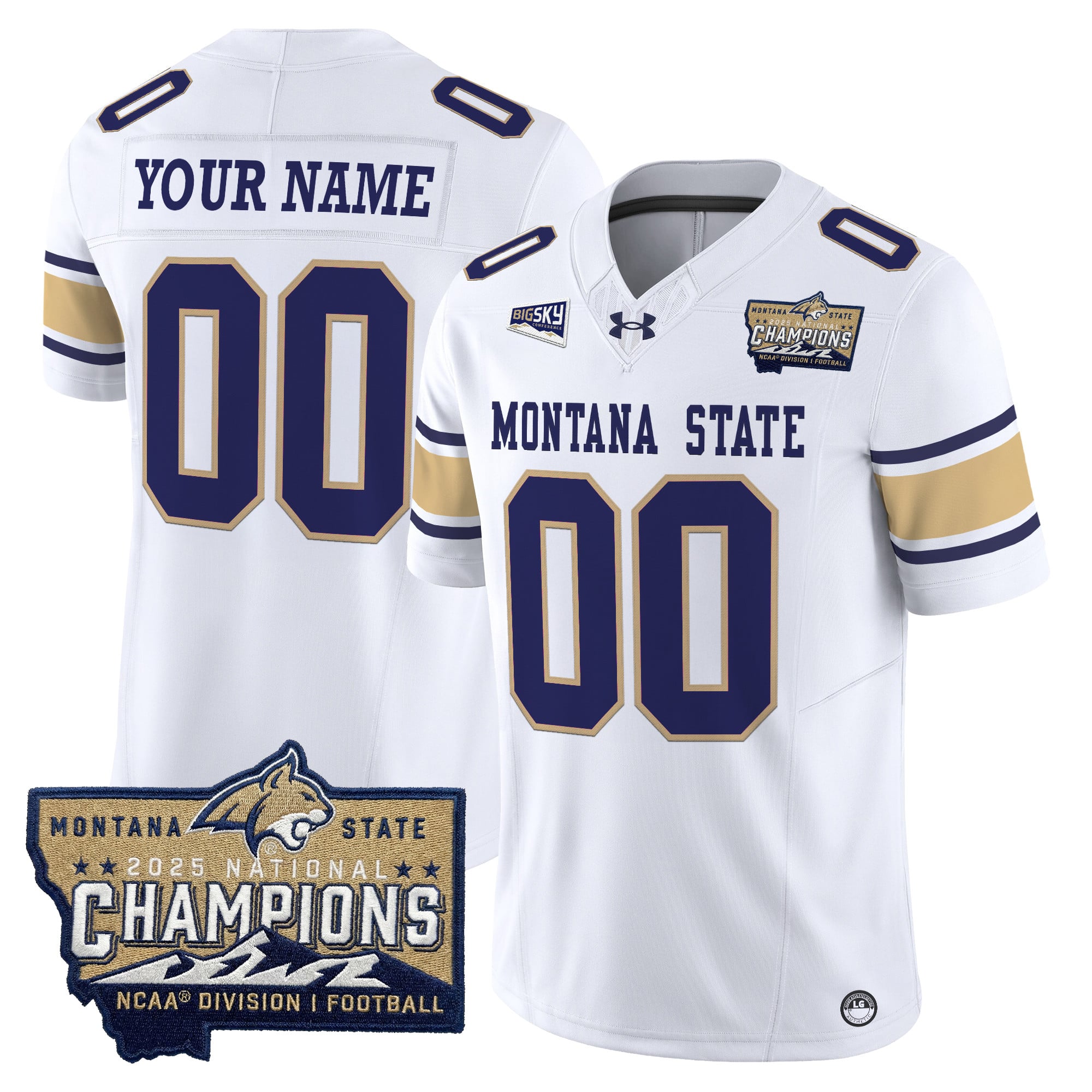 Montana State Bobcats 2025 National Champions Vapor Limited Custom Jersey - All Stitched