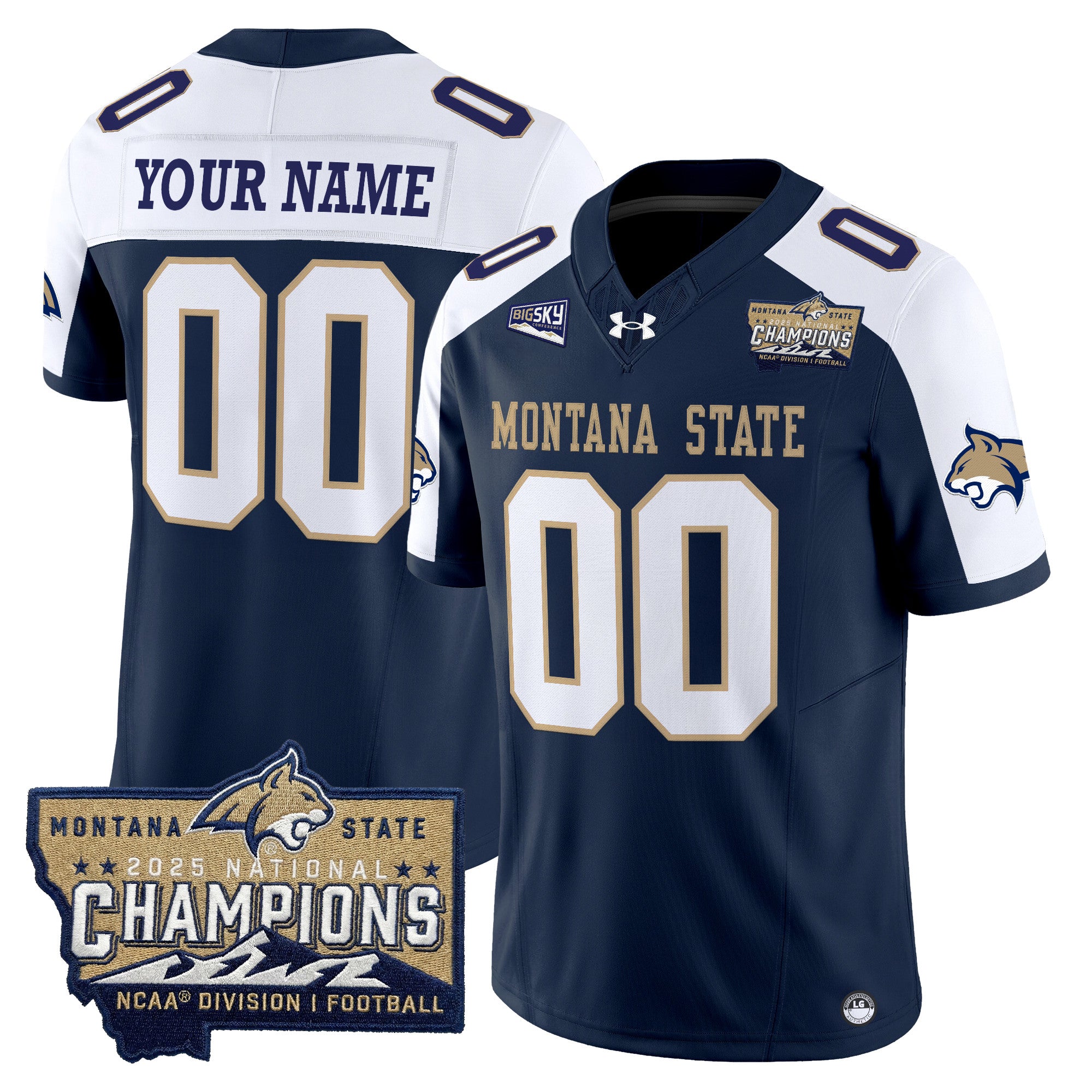 Montana State Bobcats 2025 National Champions Vapor Limited Custom Jersey - All Stitched