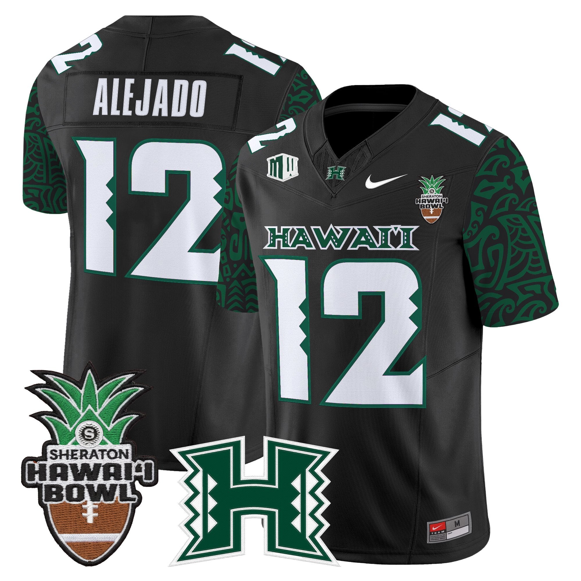 Men's Hawai'i Rainbow Warriors 2025 Hawai'i Pattern Vapor Limited Jersey - Hawai'i Bowl Patch - All Stitched