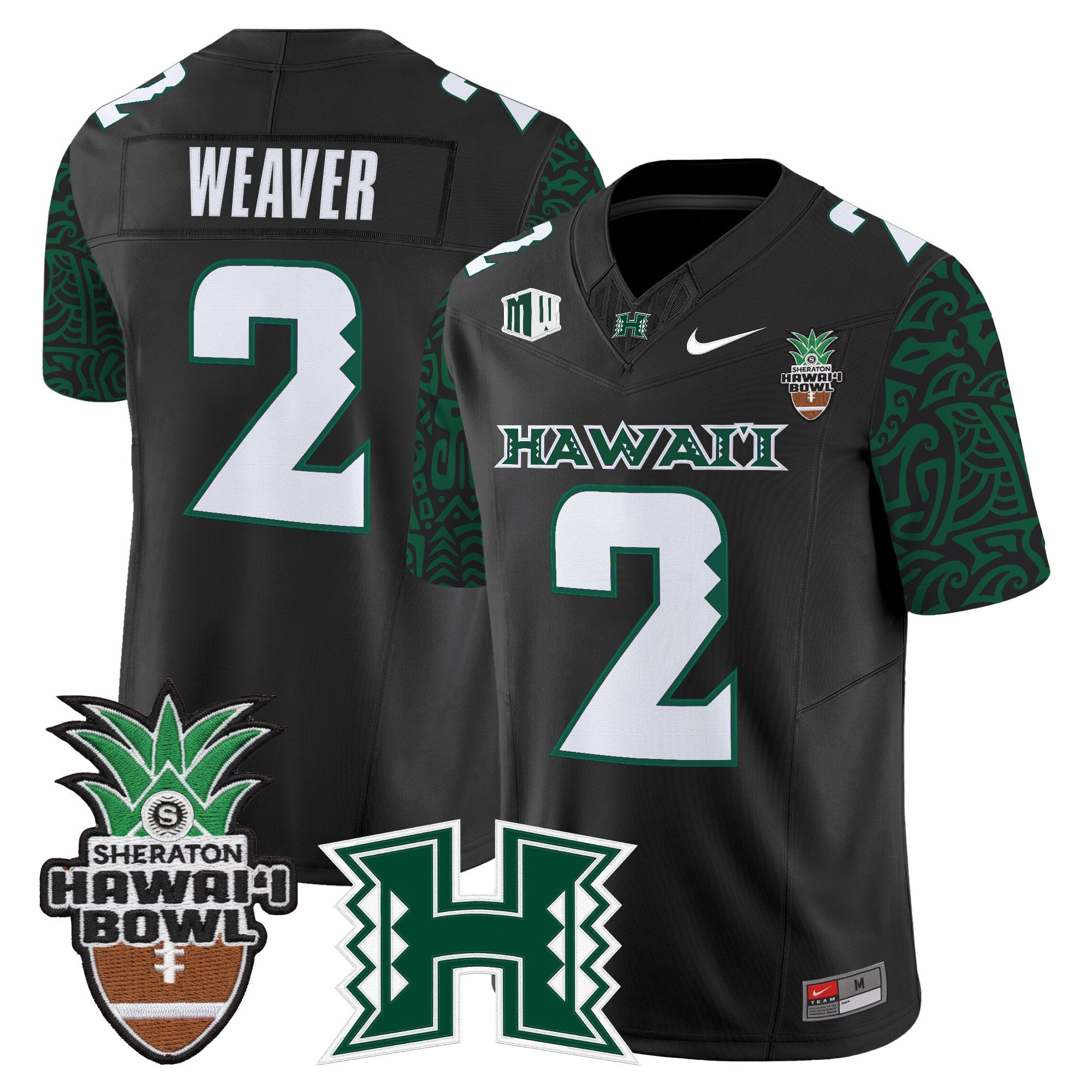 Men's Hawai'i Rainbow Warriors 2025 Hawai'i Pattern Vapor Limited Jersey - Hawai'i Bowl Patch - All Stitched