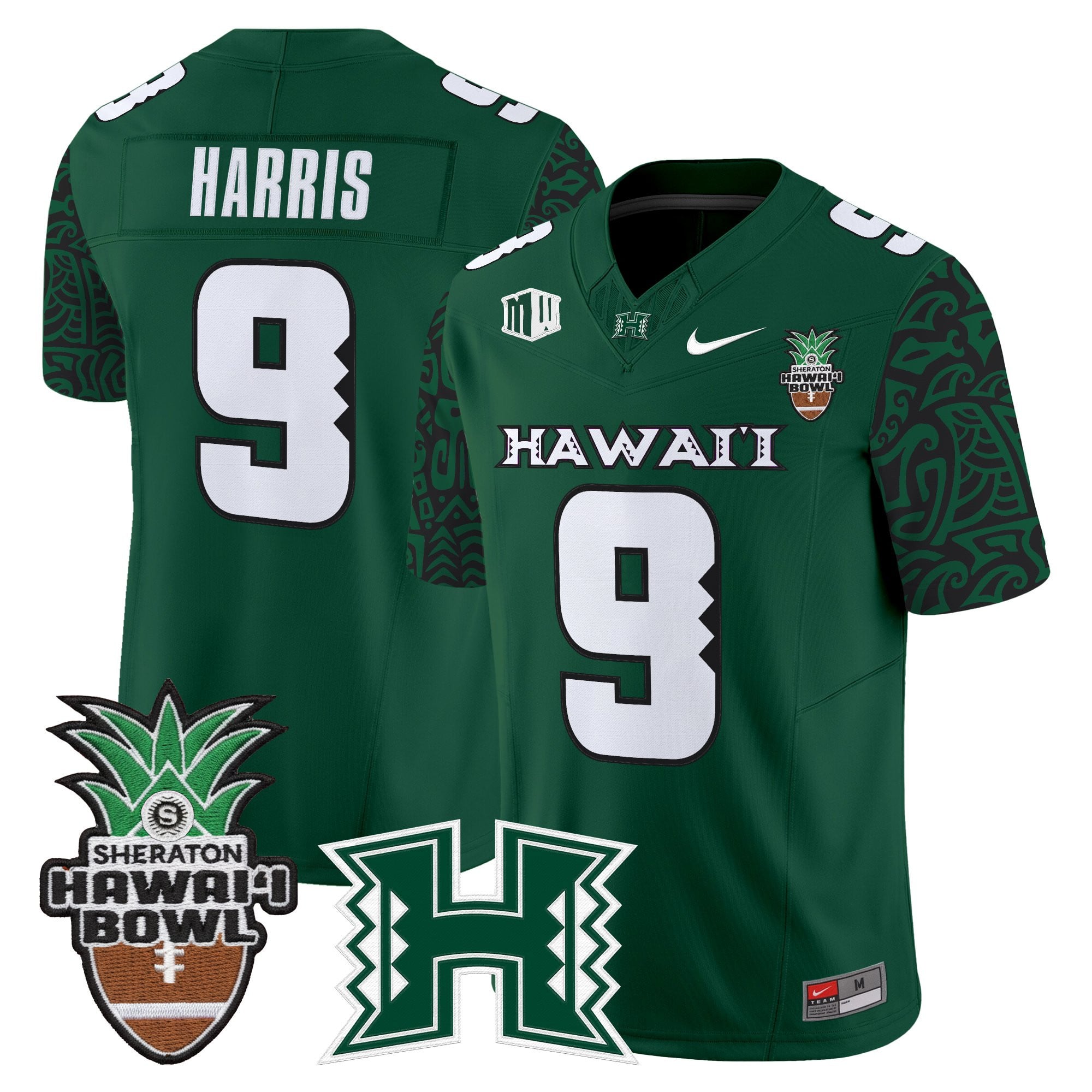 Men's Hawai'i Rainbow Warriors 2025 Hawai'i Pattern Vapor Limited Jersey - Hawai'i Bowl Patch - All Stitched