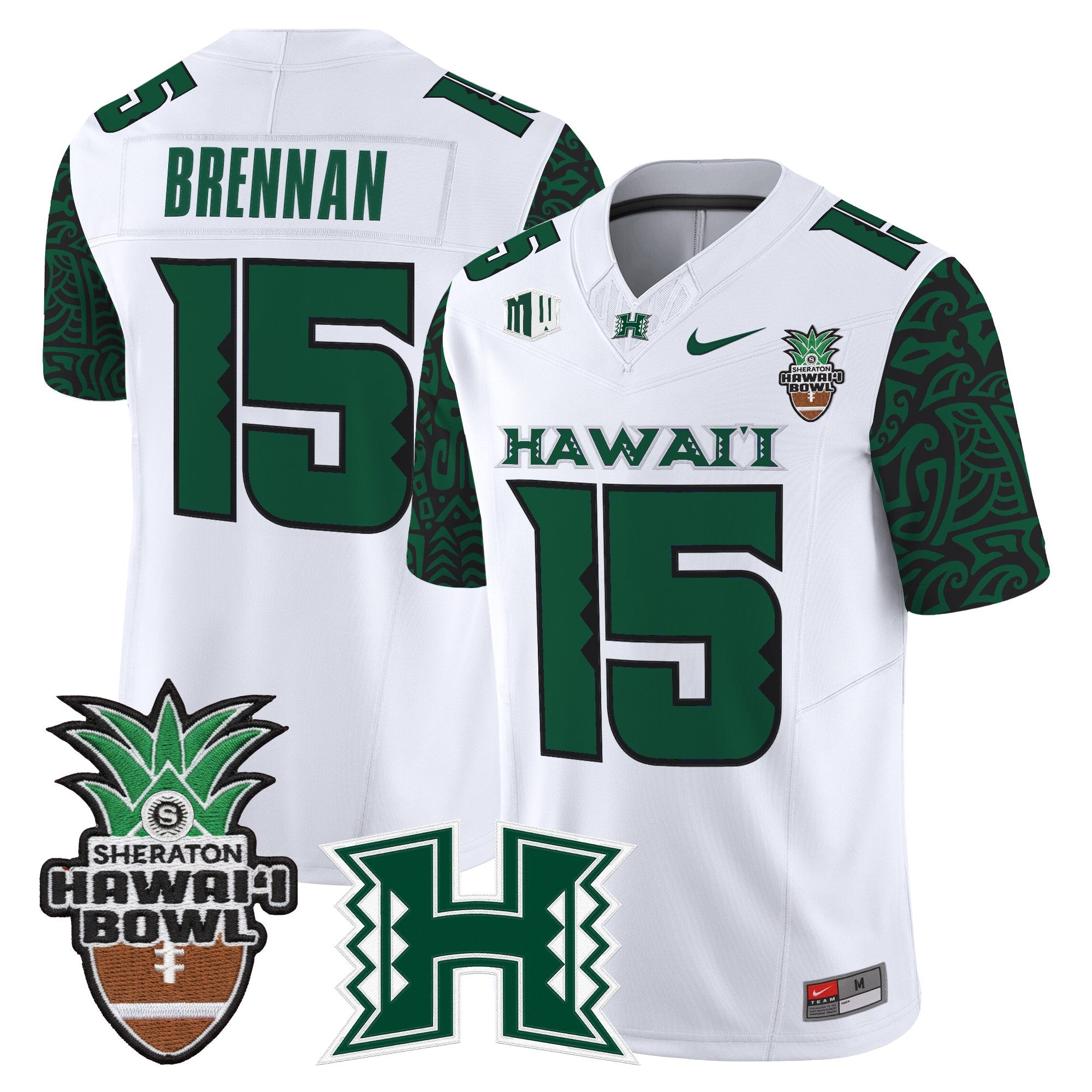 Men's Hawai'i Rainbow Warriors 2025 Hawai'i Pattern Vapor Limited Jersey - Hawai'i Bowl Patch - All Stitched