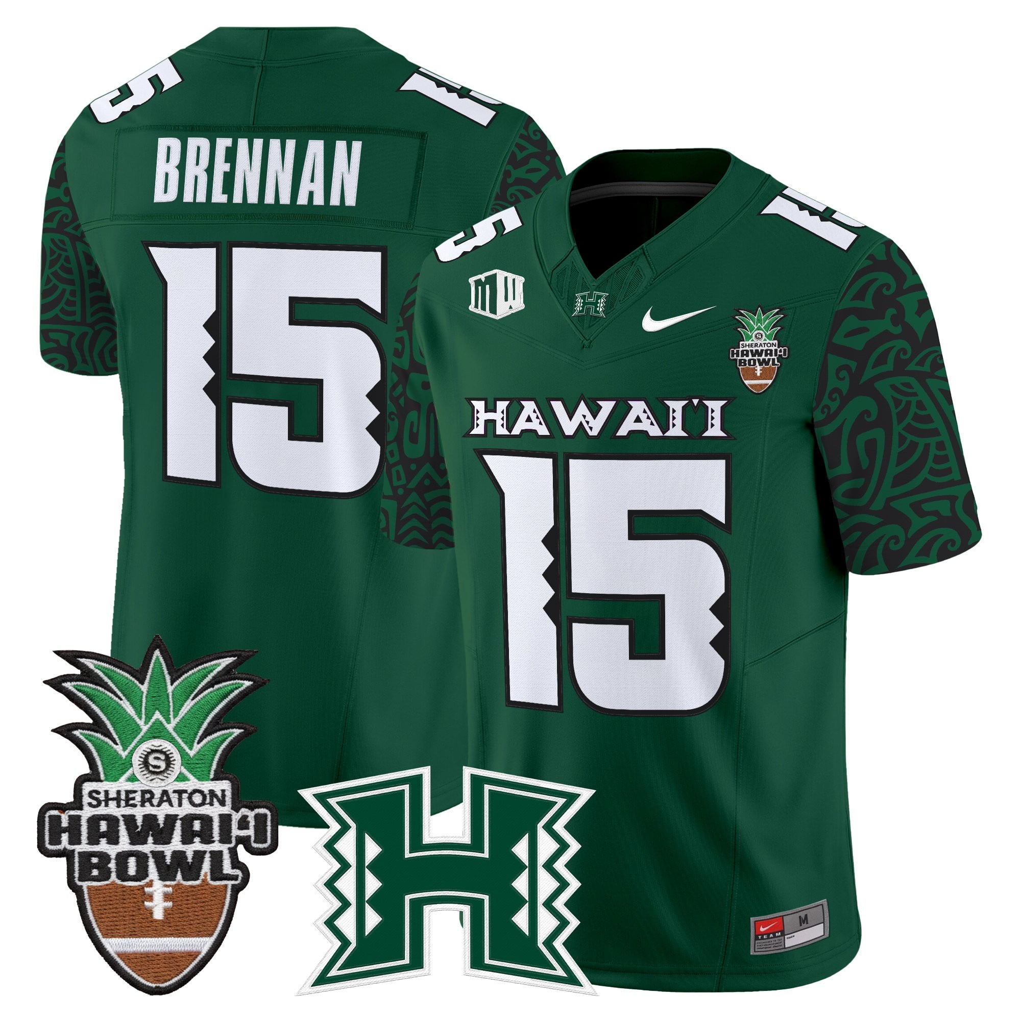 Men's Hawai'i Rainbow Warriors 2025 Hawai'i Pattern Vapor Limited Jersey - Hawai'i Bowl Patch - All Stitched