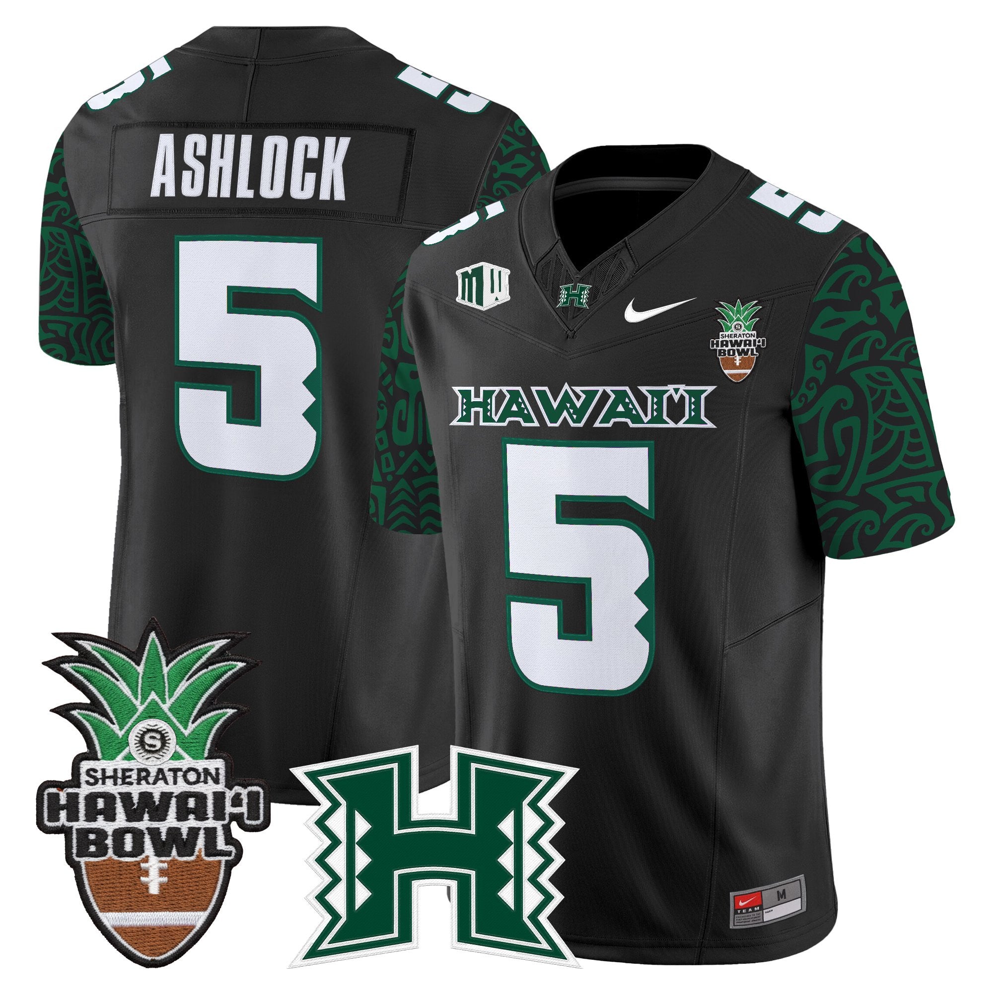 Men's Hawai'i Rainbow Warriors 2025 Hawai'i Pattern Vapor Limited Jersey - Hawai'i Bowl Patch - All Stitched