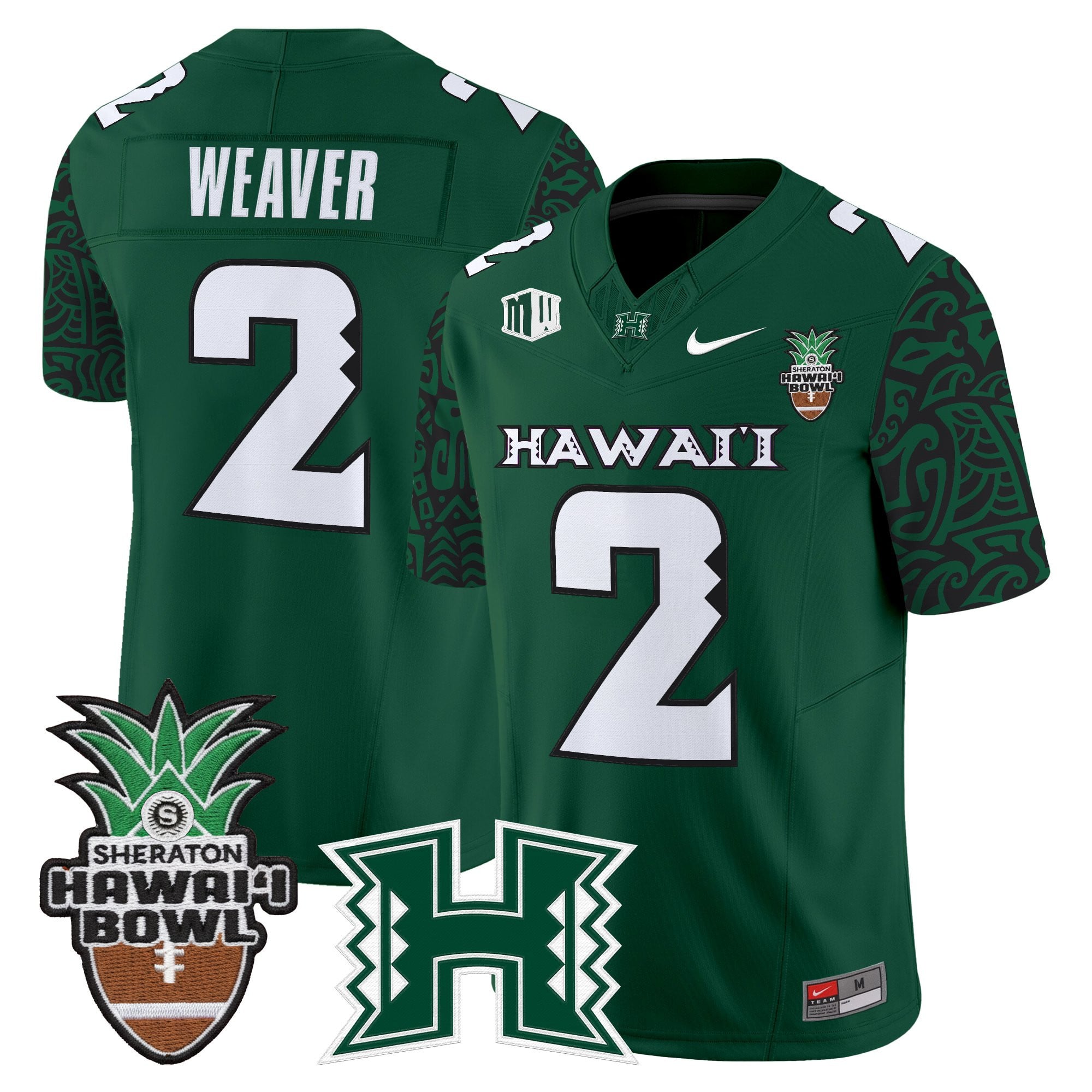Men's Hawai'i Rainbow Warriors 2025 Hawai'i Pattern Vapor Limited Jersey - Hawai'i Bowl Patch - All Stitched