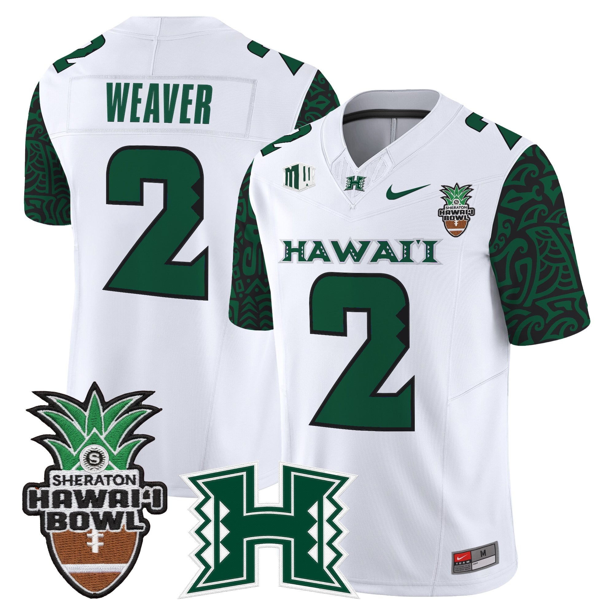 Men's Hawai'i Rainbow Warriors 2025 Hawai'i Pattern Vapor Limited Jersey - Hawai'i Bowl Patch - All Stitched