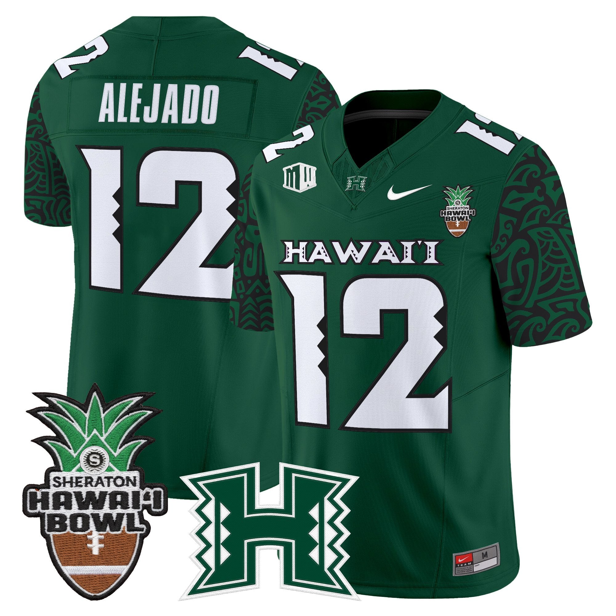 Men's Hawai'i Rainbow Warriors 2025 Hawai'i Pattern Vapor Limited Jersey - Hawai'i Bowl Patch - All Stitched