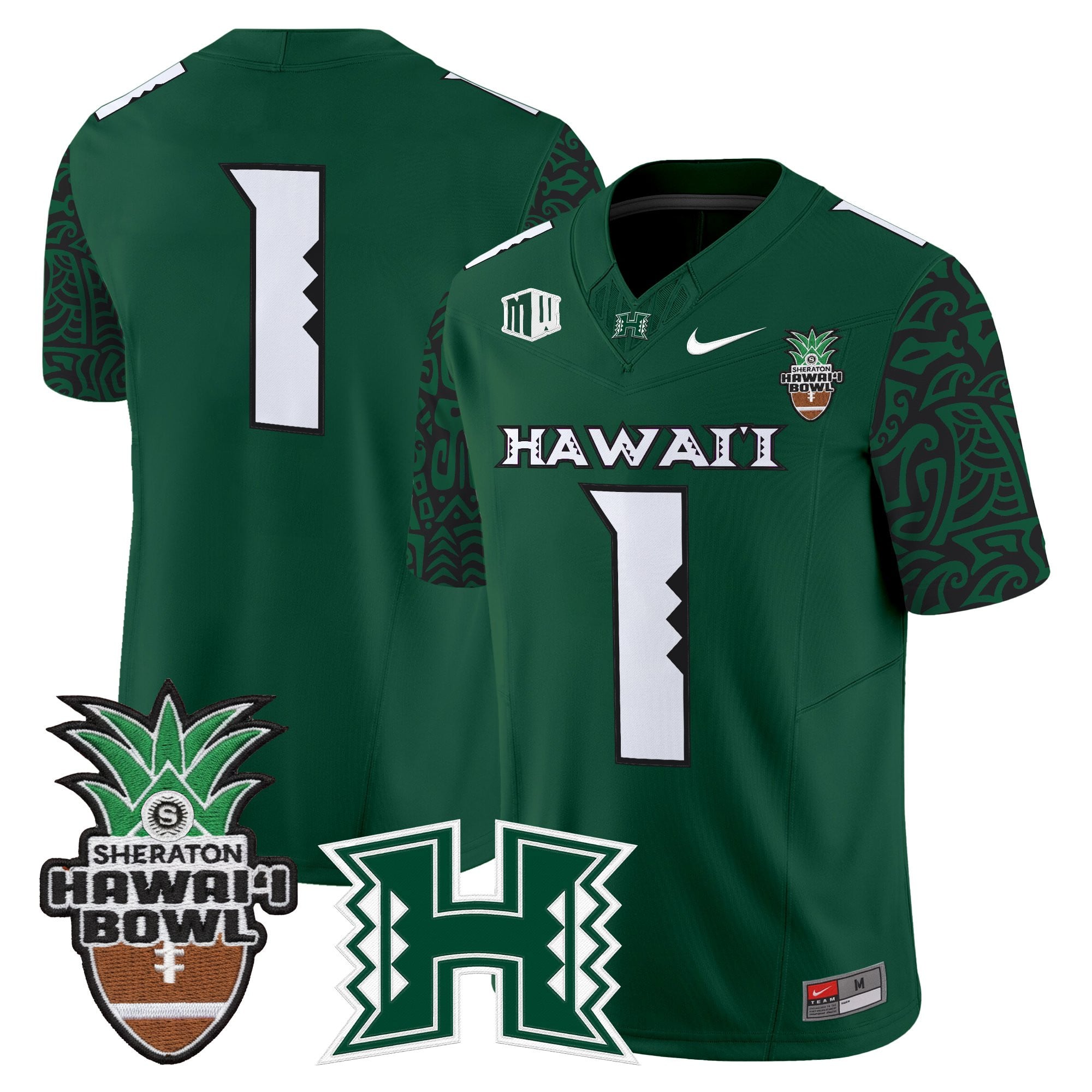 Men's Hawai'i Rainbow Warriors 2025 Hawai'i Pattern Vapor Limited Jersey - Hawai'i Bowl Patch - All Stitched
