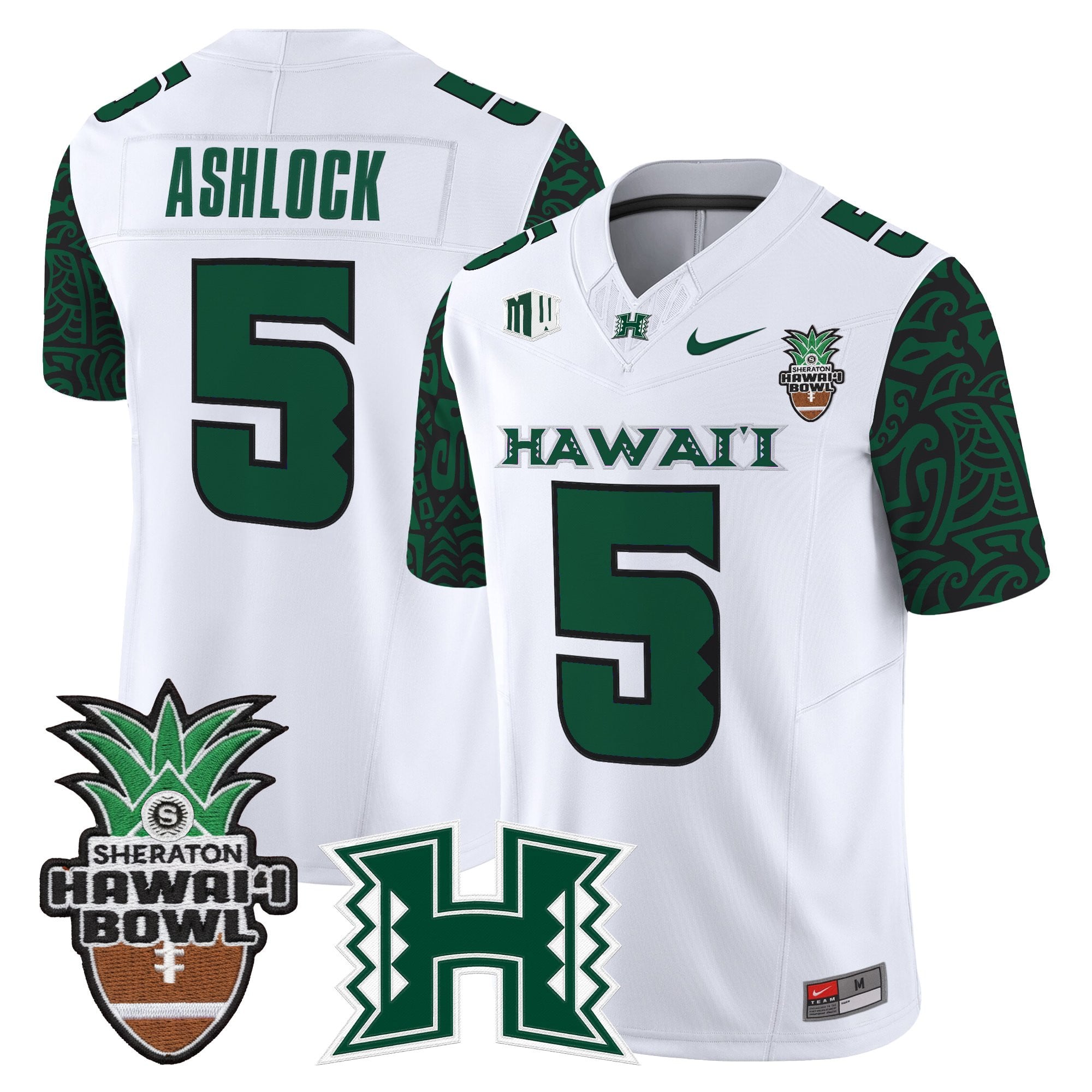 Men's Hawai'i Rainbow Warriors 2025 Hawai'i Pattern Vapor Limited Jersey - Hawai'i Bowl Patch - All Stitched