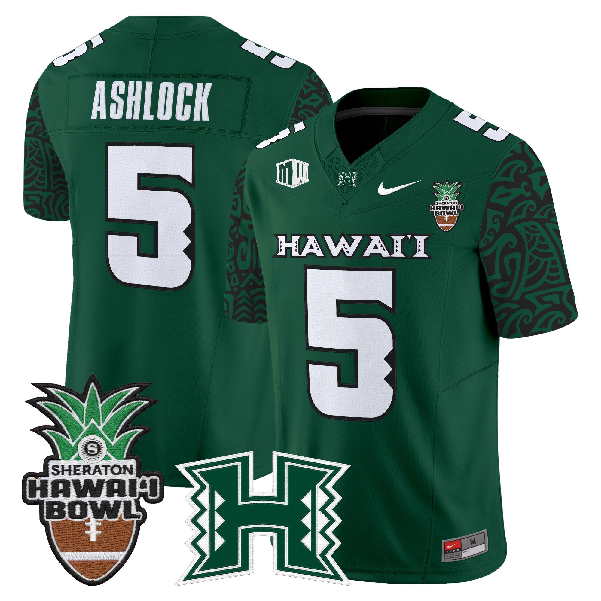 Men's Hawai'i Rainbow Warriors 2025 Hawai'i Pattern Vapor Limited Jersey - Hawai'i Bowl Patch - All Stitched