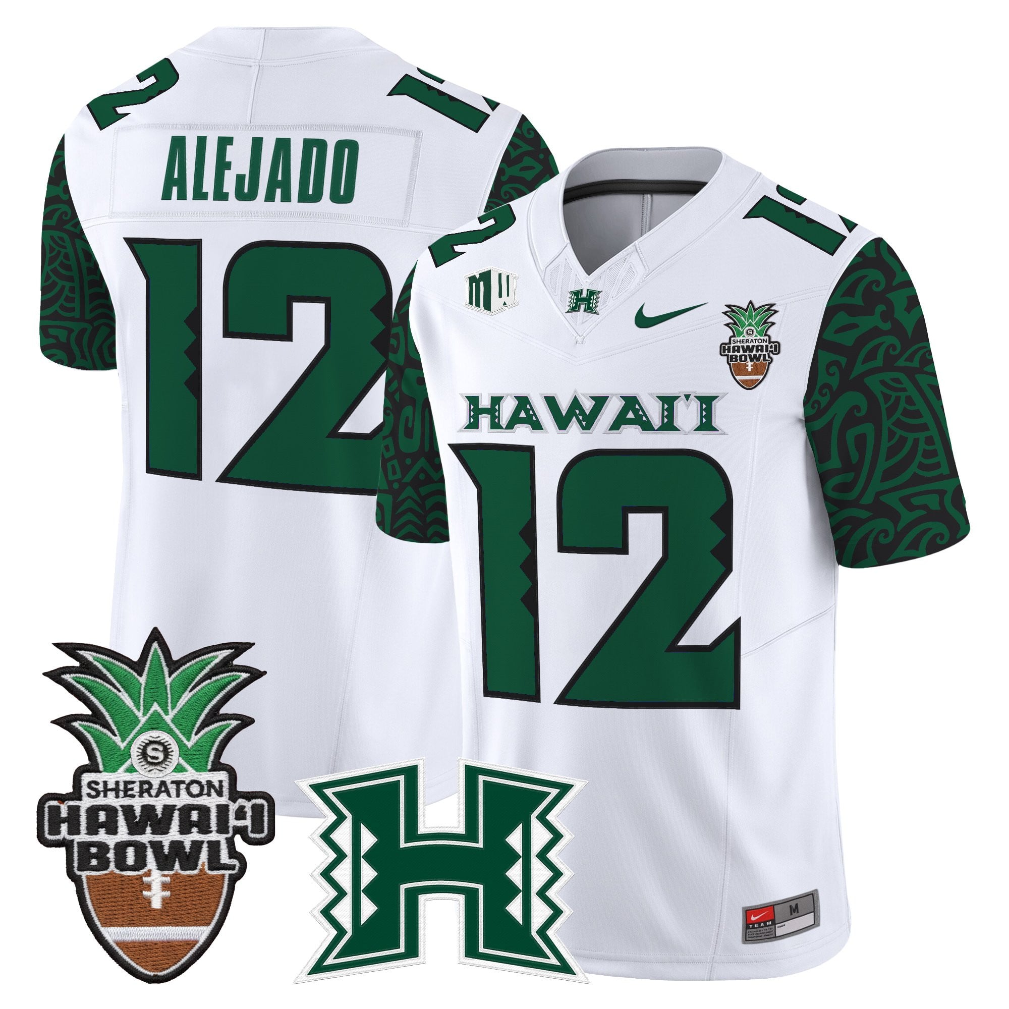 Men's Hawai'i Rainbow Warriors 2025 Hawai'i Pattern Vapor Limited Jersey - Hawai'i Bowl Patch - All Stitched