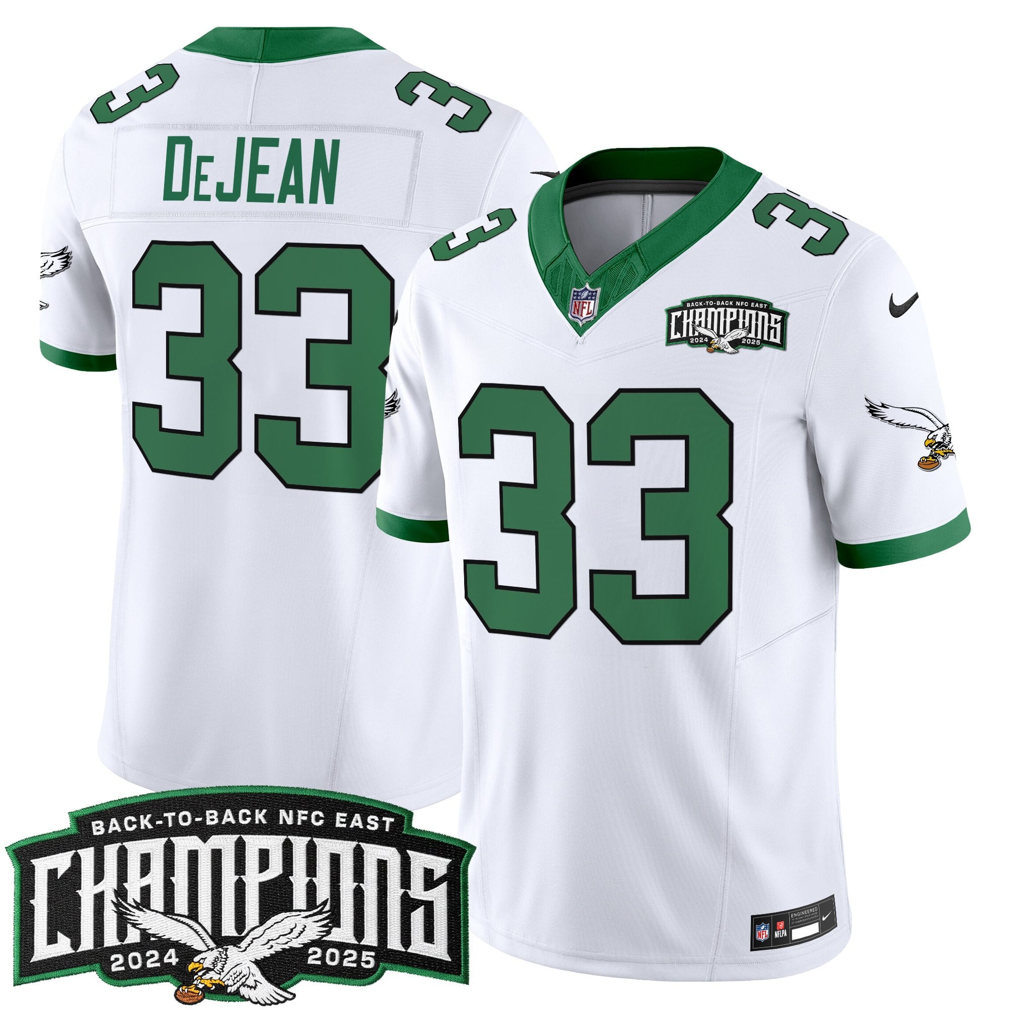 Men's Philadelphia Eagles Back-To-Back 2024-2025 NFC East Division Champions Vapor Limited Jersey - All Stitched