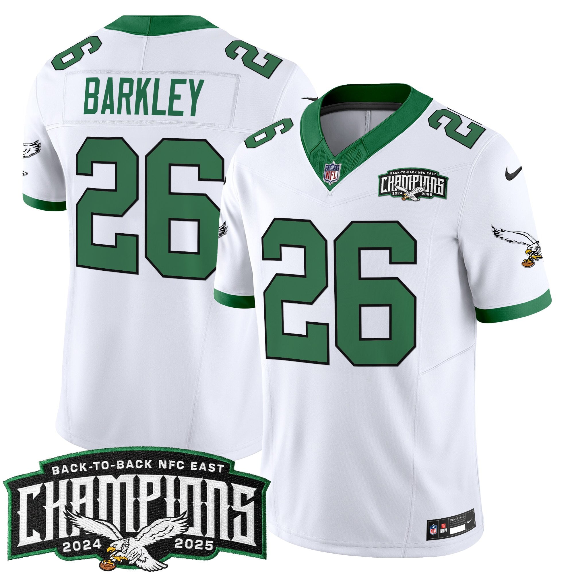 Men's Philadelphia Eagles Back-To-Back 2024-2025 NFC East Division Champions Vapor Limited Jersey - All Stitched