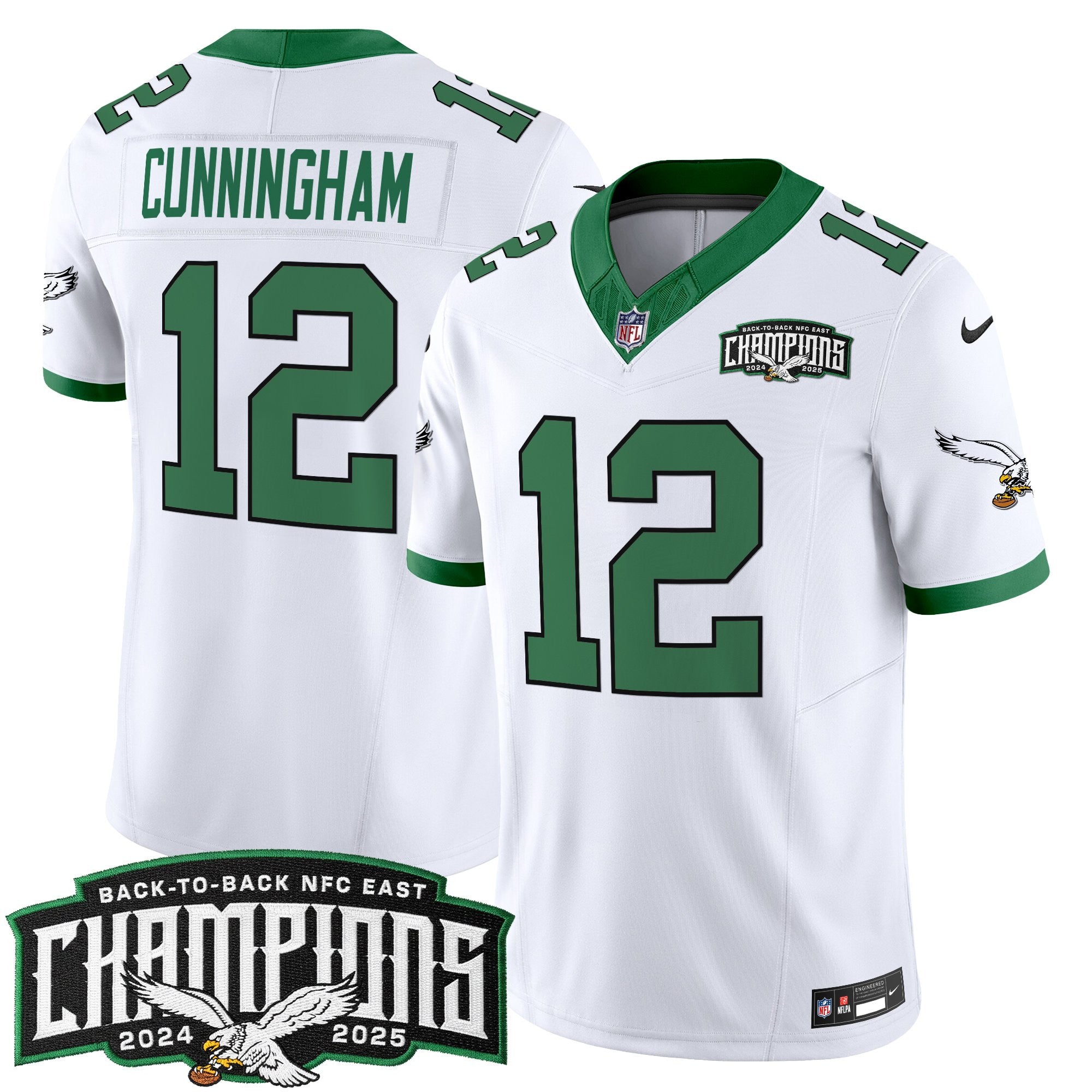 Men's Philadelphia Eagles Back-To-Back 2024-2025 NFC East Division Champions Vapor Limited Jersey - All Stitched