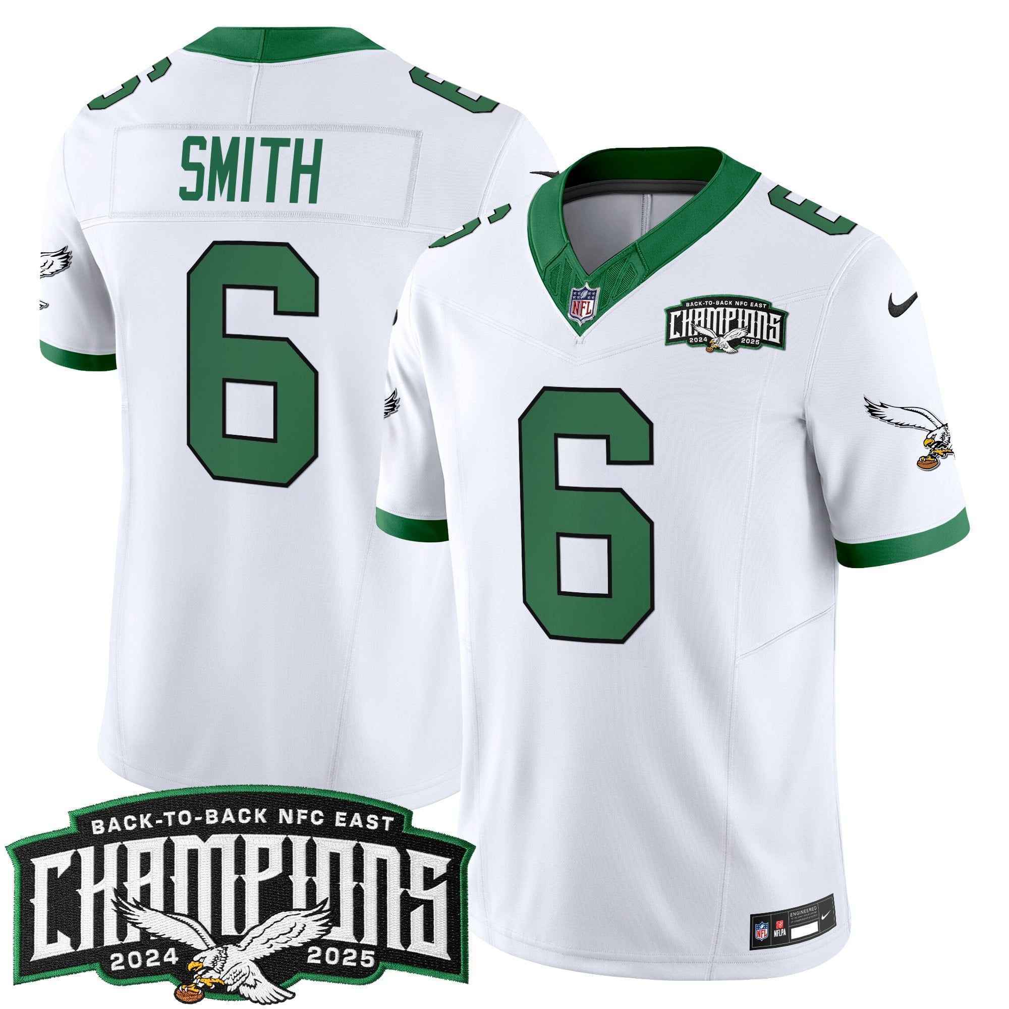Men's Philadelphia Eagles Back-To-Back 2024-2025 NFC East Division Champions Vapor Limited Jersey - All Stitched