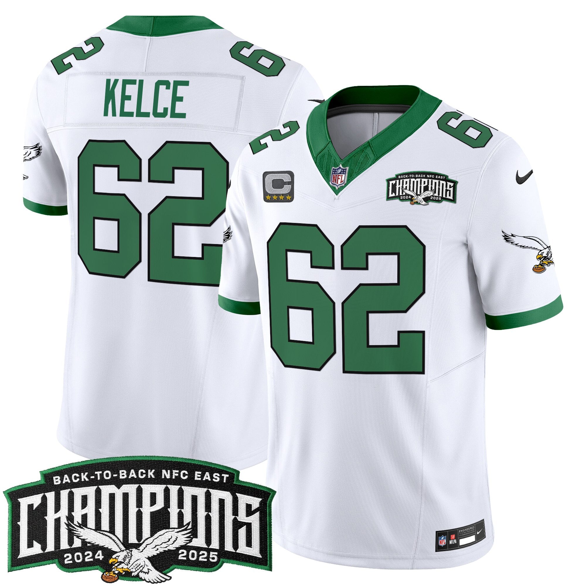 Men's Philadelphia Eagles Back-To-Back 2024-2025 NFC East Division Champions Vapor Limited Jersey - All Stitched