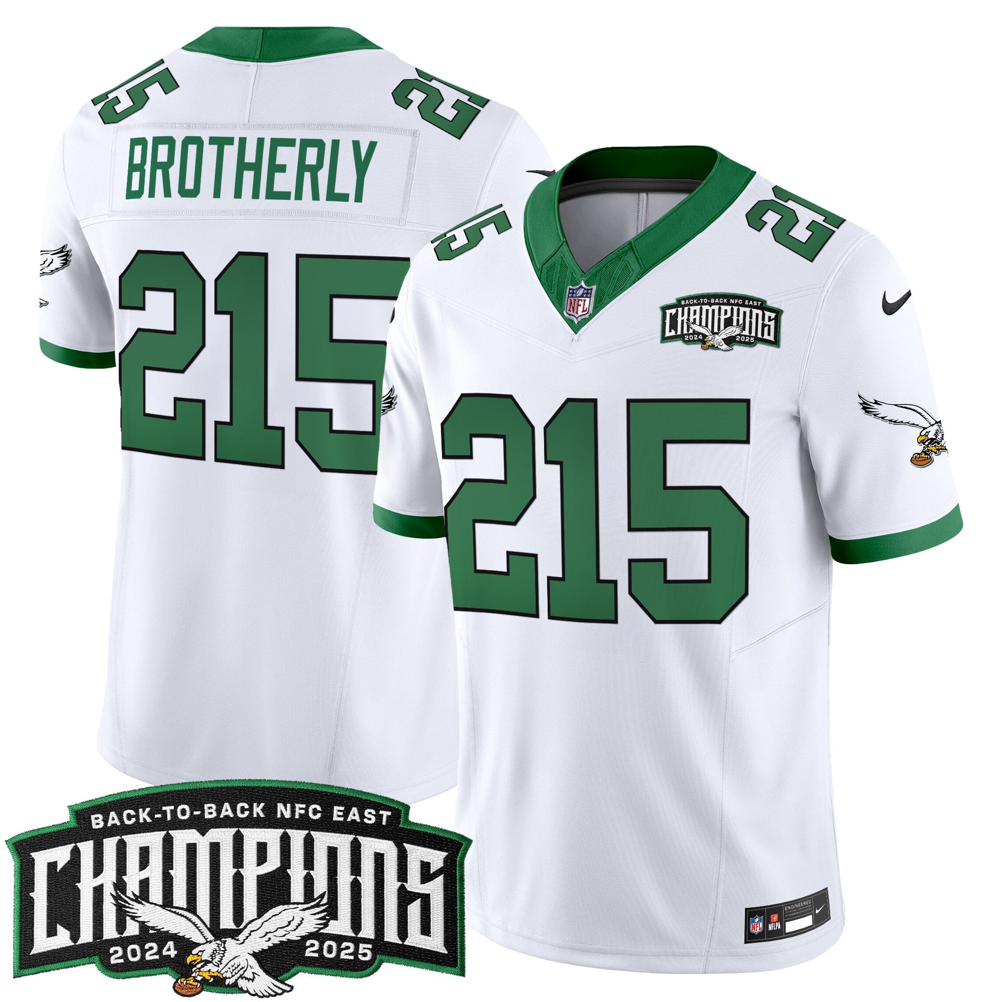 Men's Philadelphia Eagles Back-To-Back 2024-2025 NFC East Division Champions Vapor Limited Jersey - All Stitched