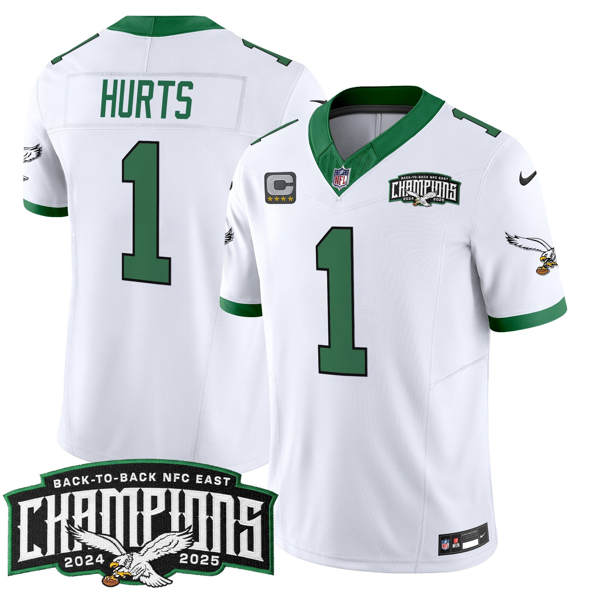 Men's Philadelphia Eagles Back-To-Back 2024-2025 NFC East Division Champions Vapor Limited Jersey - All Stitched