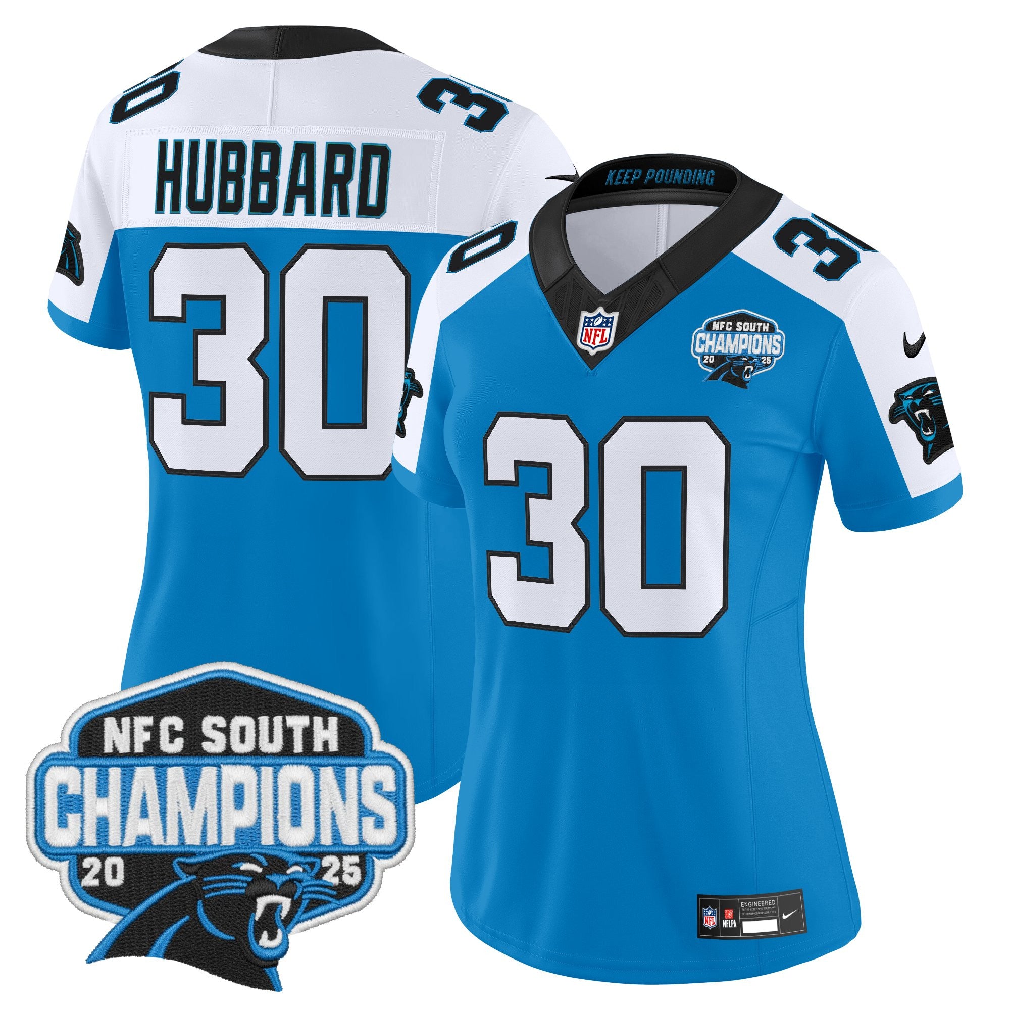 Women's Carolina Panthers 2025 NFC South Division Champions Vapor Limited Jersey - All Stitched