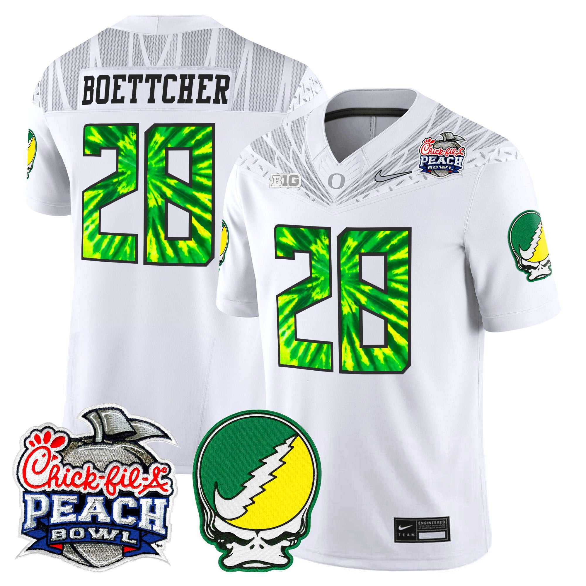 Men's Oregon Ducks "Grateful Ducks" Vapor Limited Jersey - 2026 Peach Bowl Patch - All Stitched