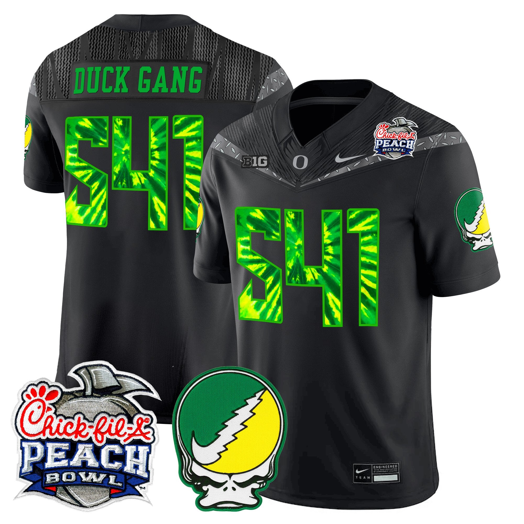 Men's Oregon Ducks "Grateful Ducks" Vapor Limited Jersey - 2026 Peach Bowl Patch - All Stitched
