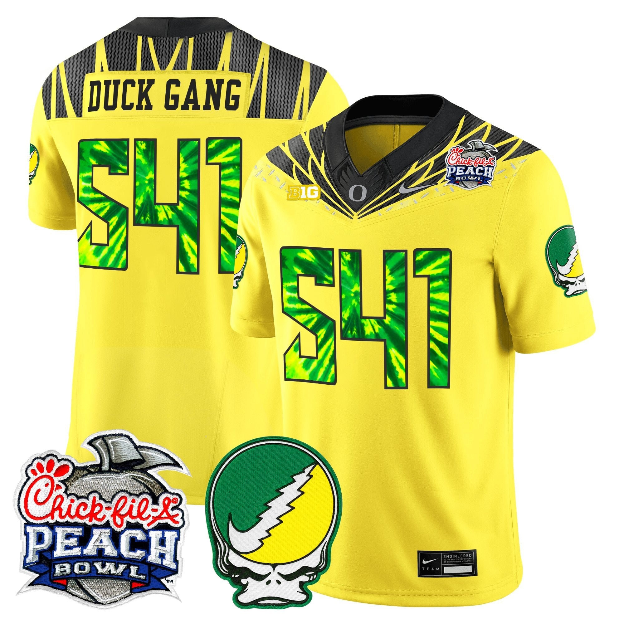 Men's Oregon Ducks "Grateful Ducks" Vapor Limited Jersey - 2026 Peach Bowl Patch - All Stitched