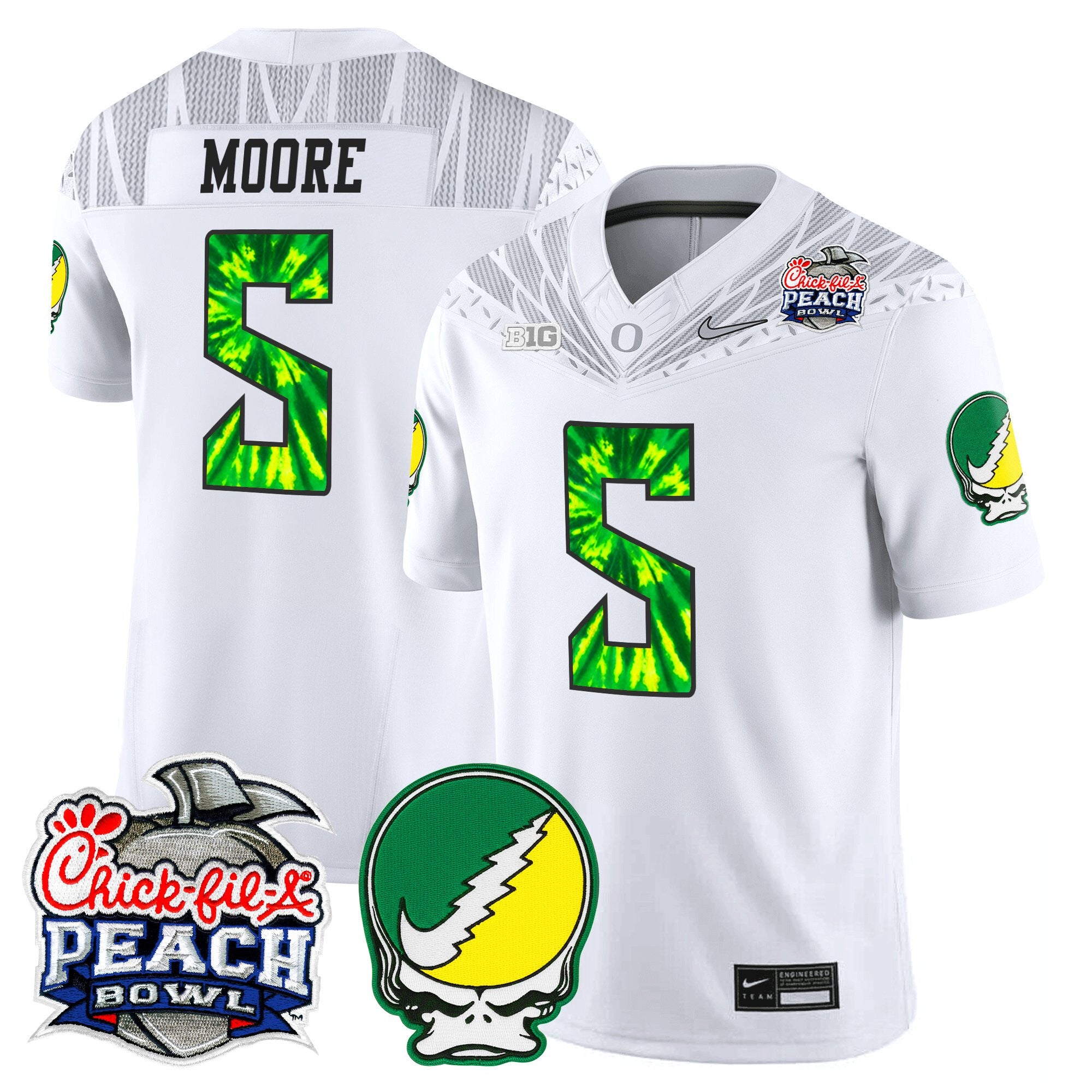 Men's Oregon Ducks "Grateful Ducks" Vapor Limited Jersey - 2026 Peach Bowl Patch - All Stitched