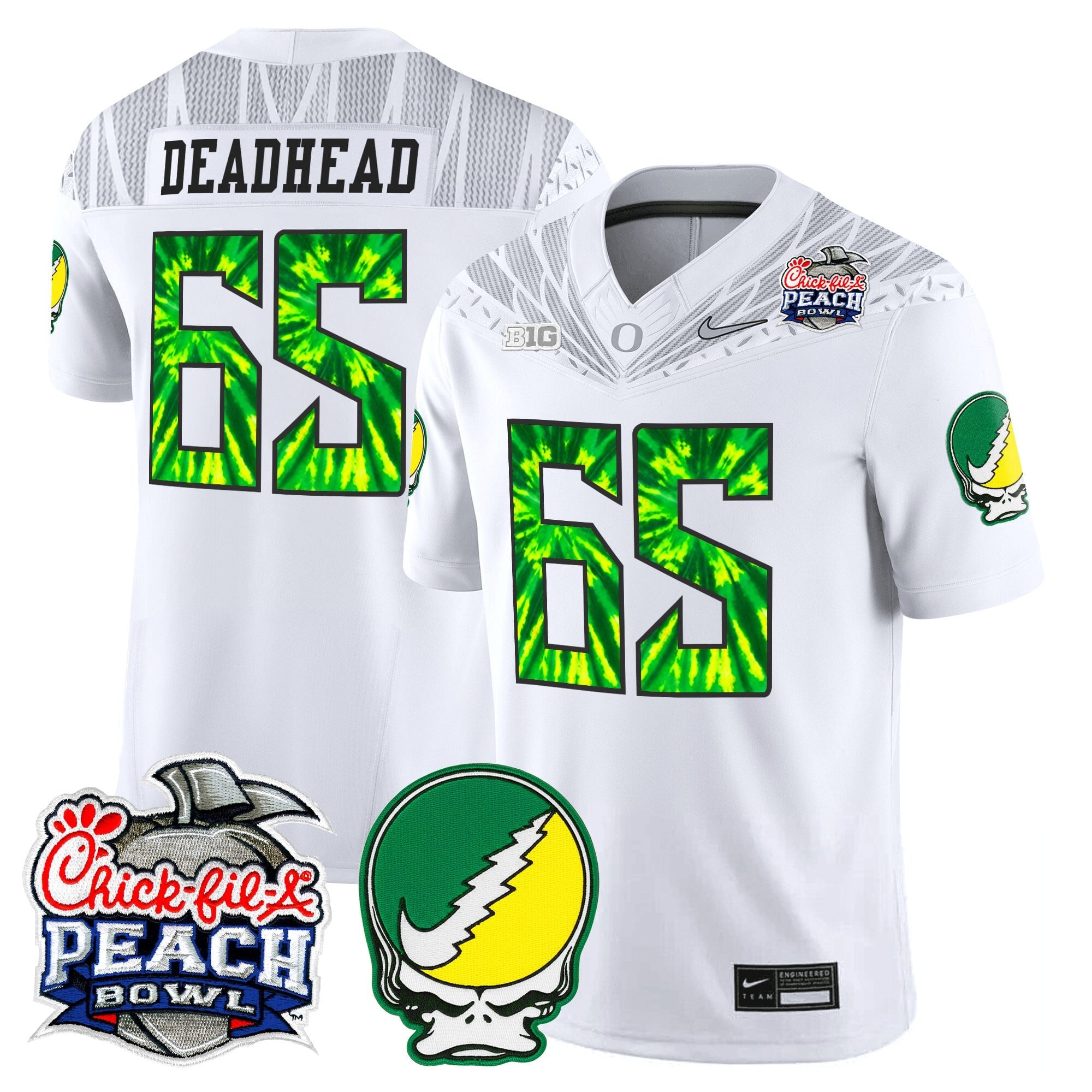 Men's Oregon Ducks "Grateful Ducks" Vapor Limited Jersey - 2026 Peach Bowl Patch - All Stitched