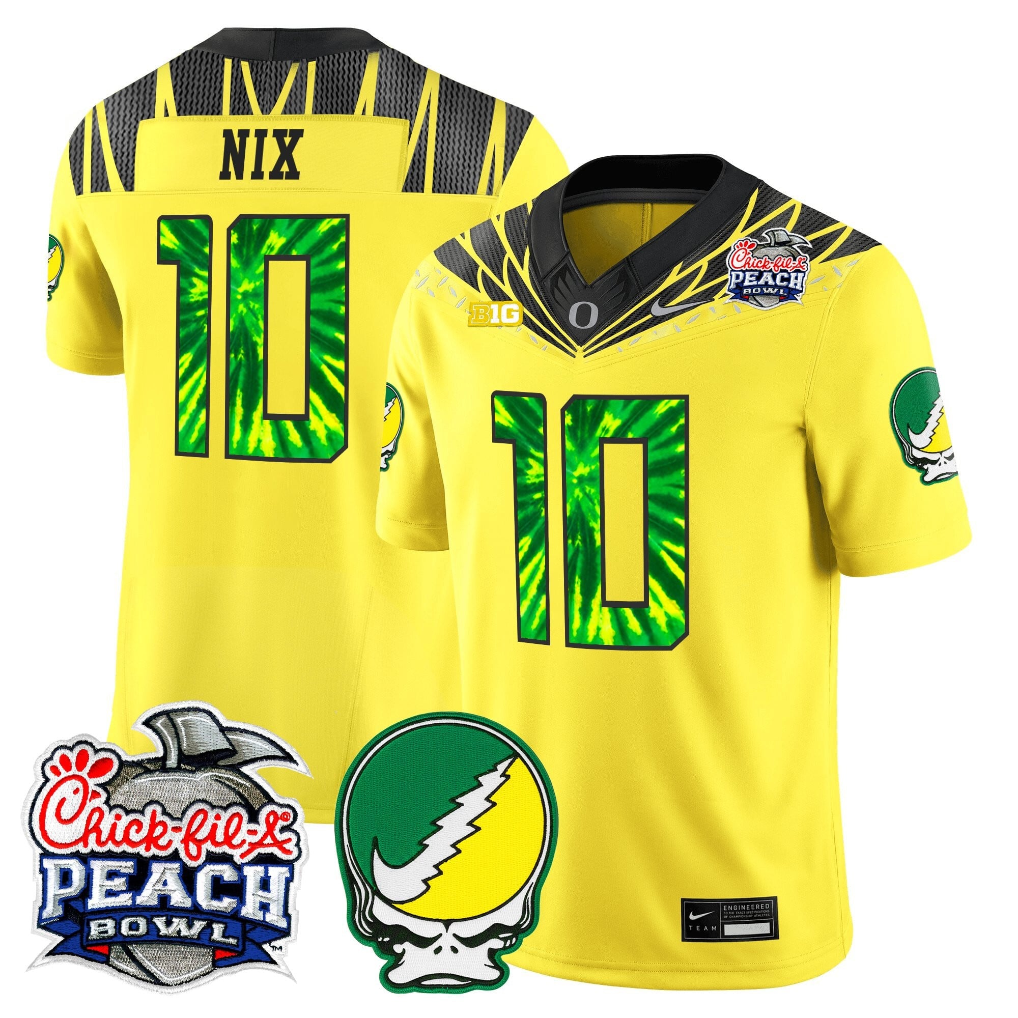 Men's Oregon Ducks "Grateful Ducks" Vapor Limited Jersey - 2026 Peach Bowl Patch - All Stitched