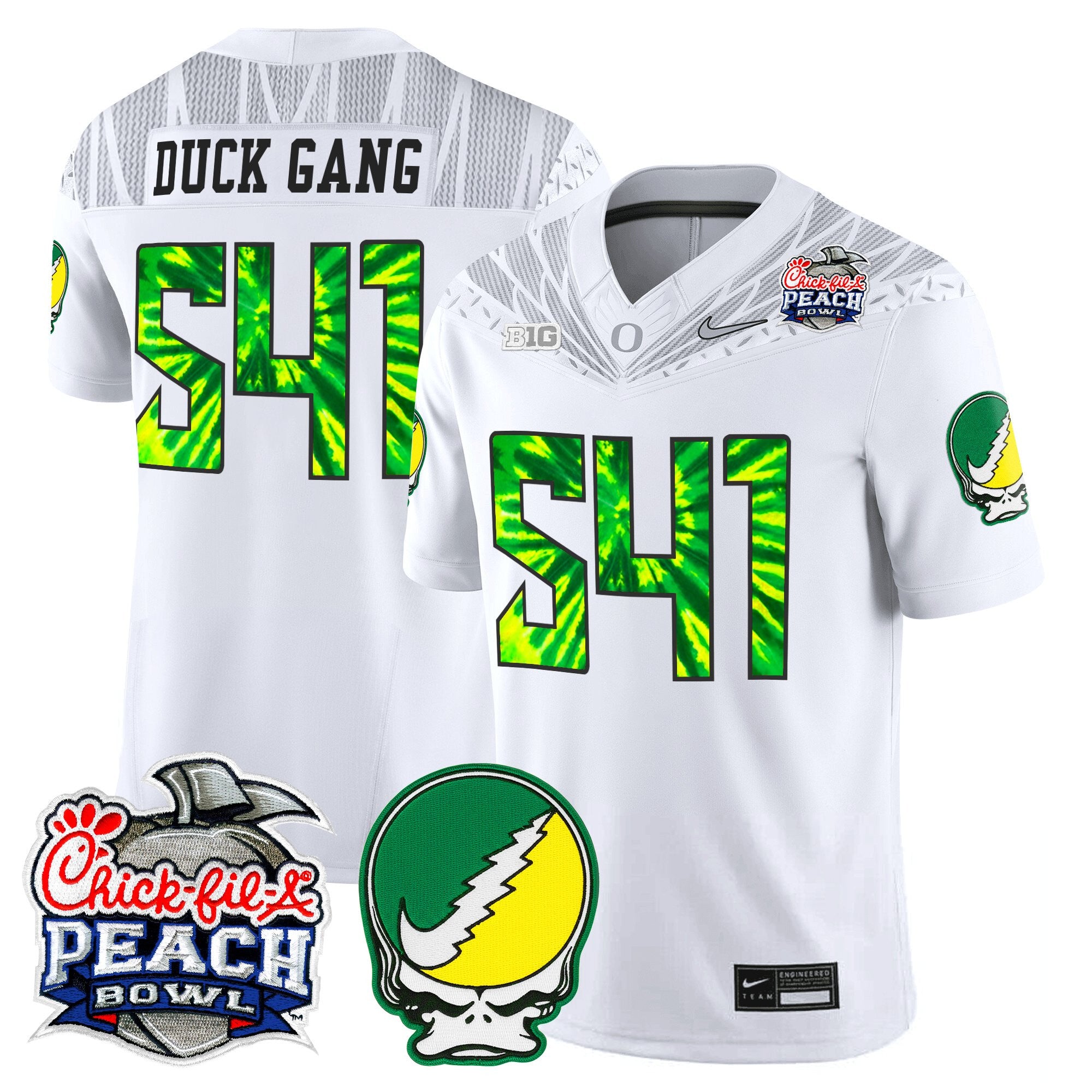 Men's Oregon Ducks "Grateful Ducks" Vapor Limited Jersey - 2026 Peach Bowl Patch - All Stitched