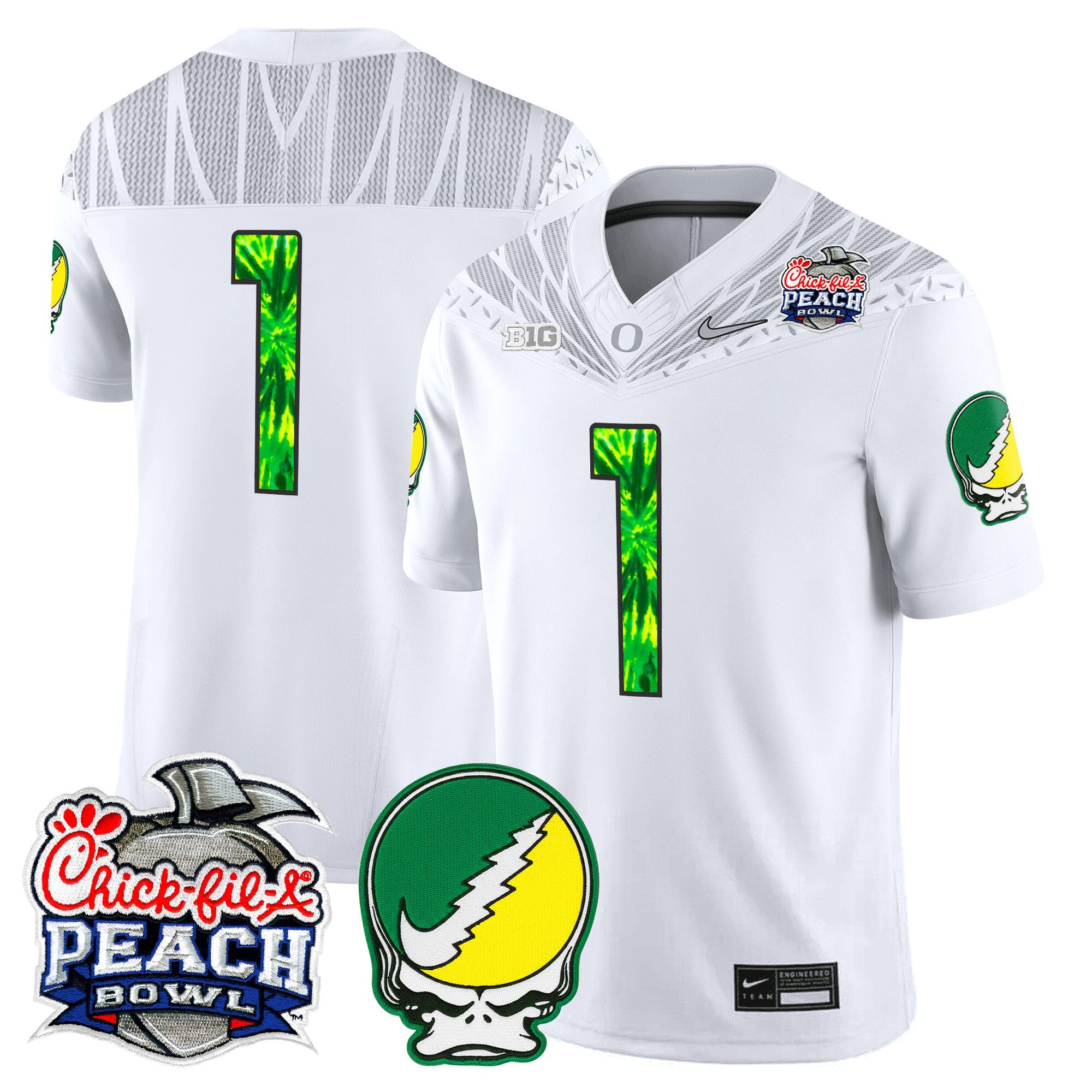 Men's Oregon Ducks "Grateful Ducks" Vapor Limited Jersey - 2026 Peach Bowl Patch - All Stitched
