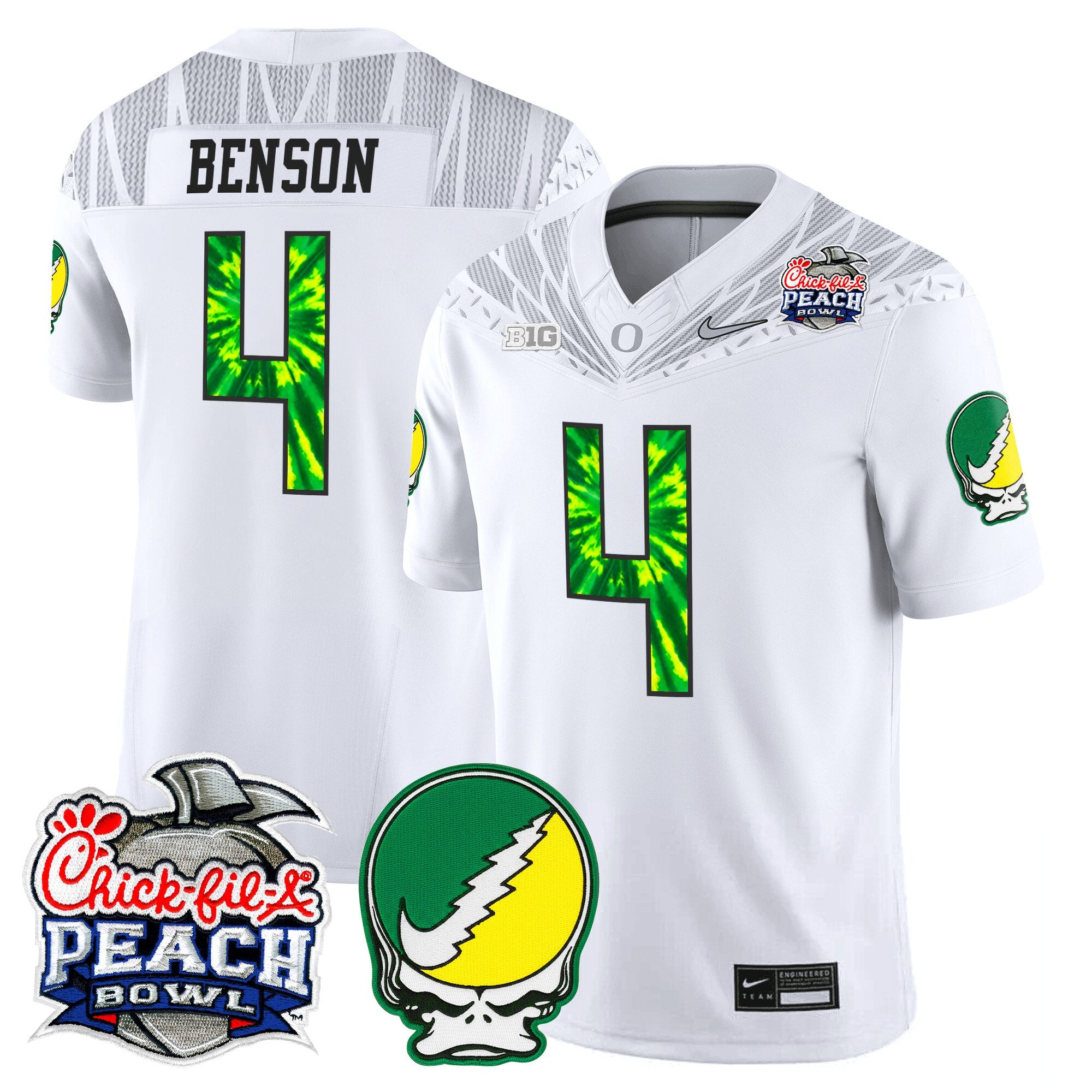 Men's Oregon Ducks "Grateful Ducks" Vapor Limited Jersey - 2026 Peach Bowl Patch - All Stitched