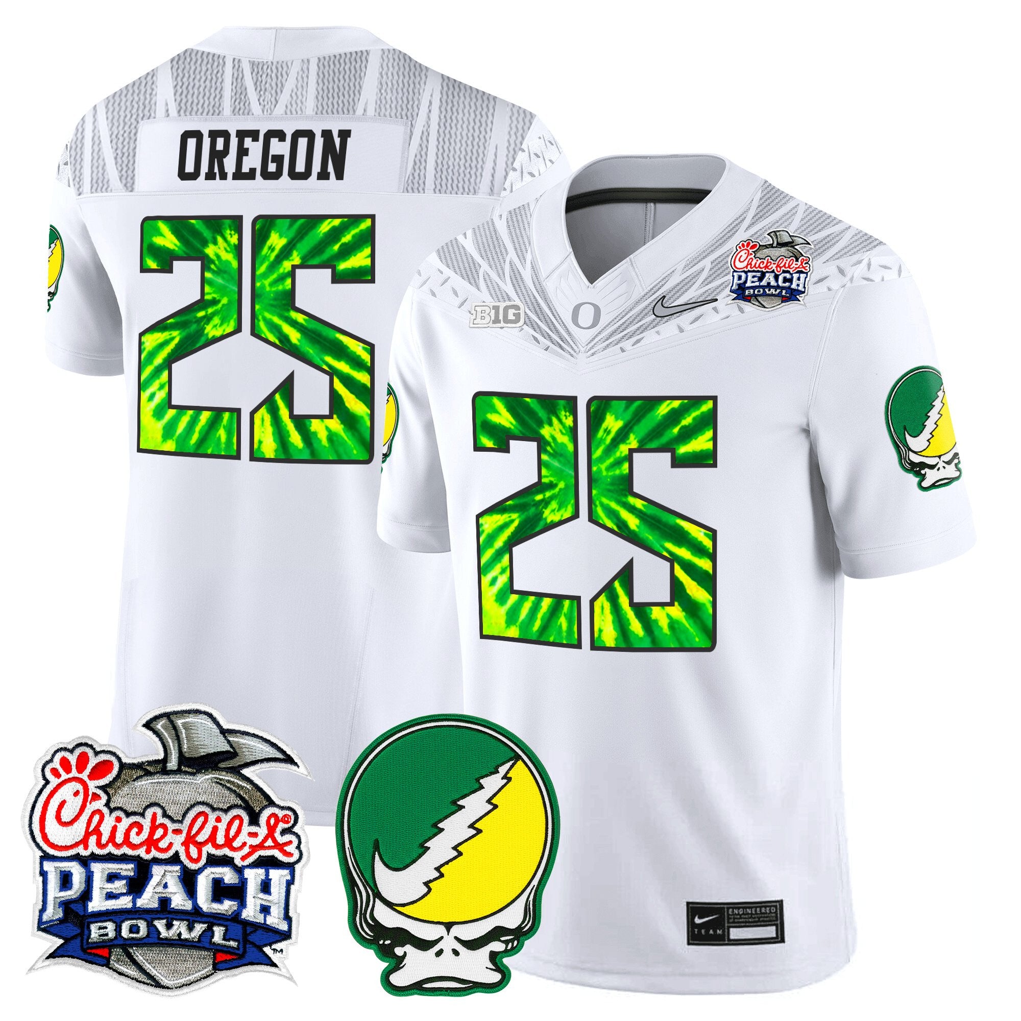 Men's Oregon Ducks "Grateful Ducks" Vapor Limited Jersey - 2026 Peach Bowl Patch - All Stitched