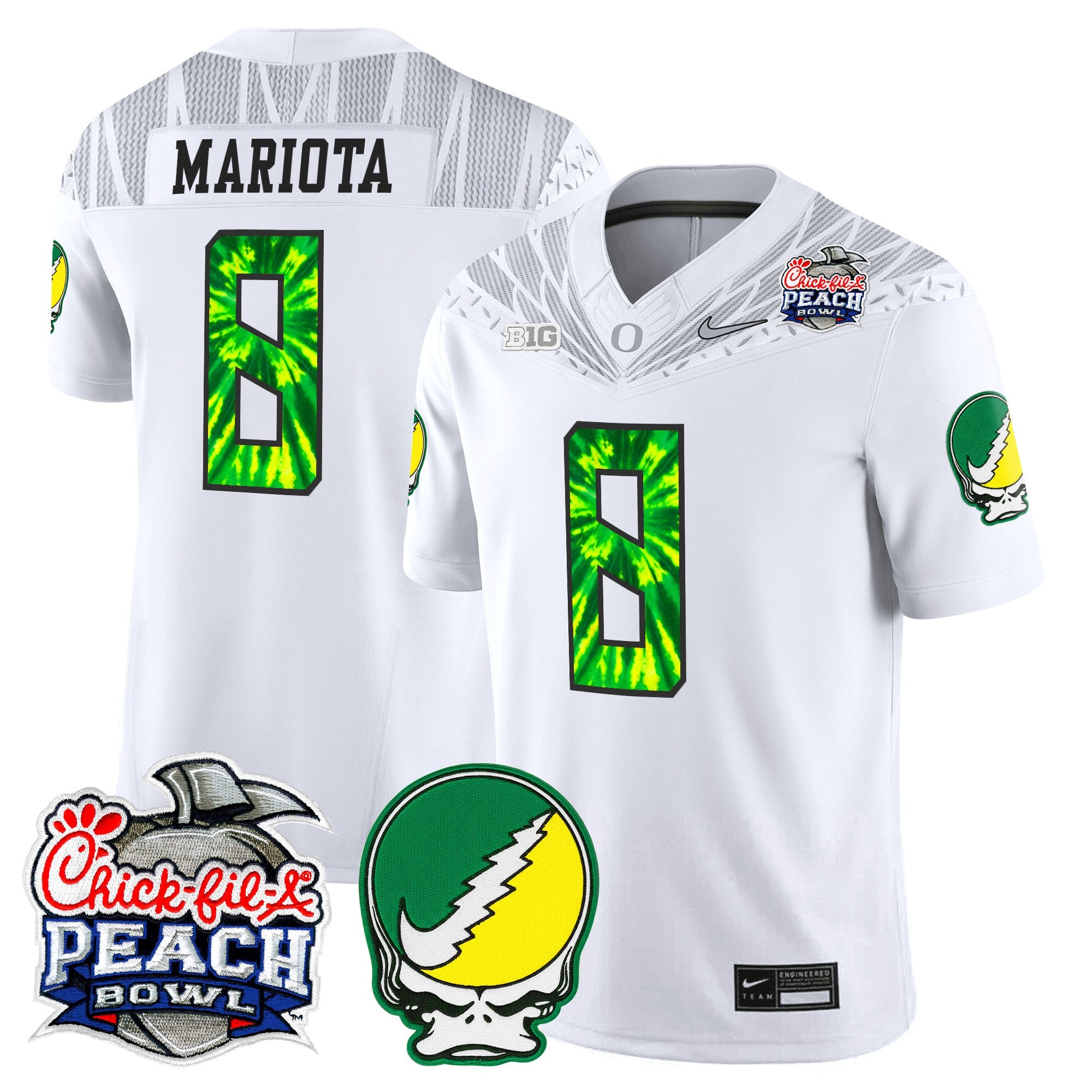 Men's Oregon Ducks "Grateful Ducks" Vapor Limited Jersey - 2026 Peach Bowl Patch - All Stitched