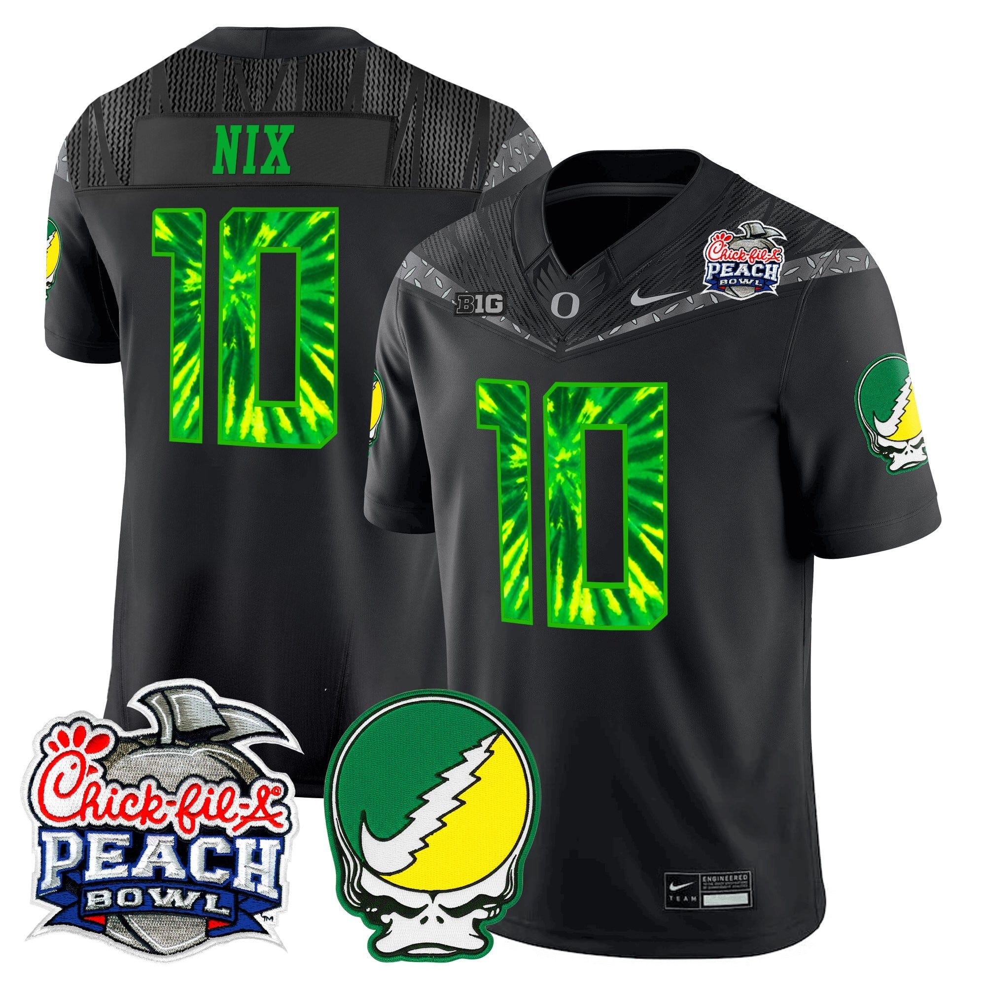 Men's Oregon Ducks "Grateful Ducks" Vapor Limited Jersey - 2026 Peach Bowl Patch - All Stitched