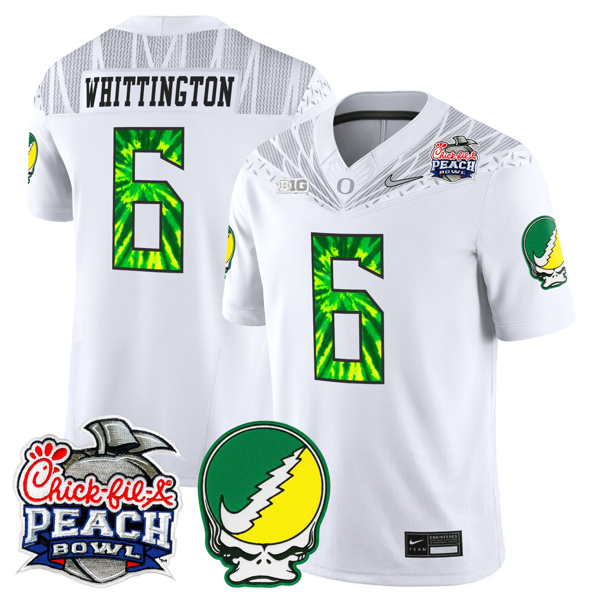 Men's Oregon Ducks "Grateful Ducks" Vapor Limited Jersey - 2026 Peach Bowl Patch - All Stitched