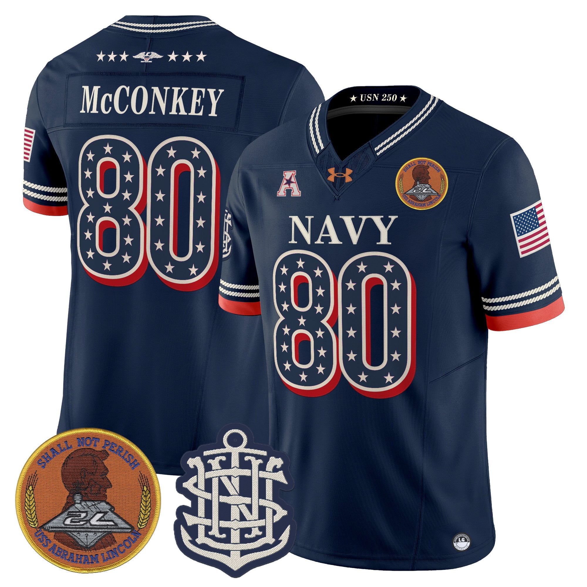Men's Navy Midshipmen 1776-2026 America Vapor Limited Jersey - Stitched