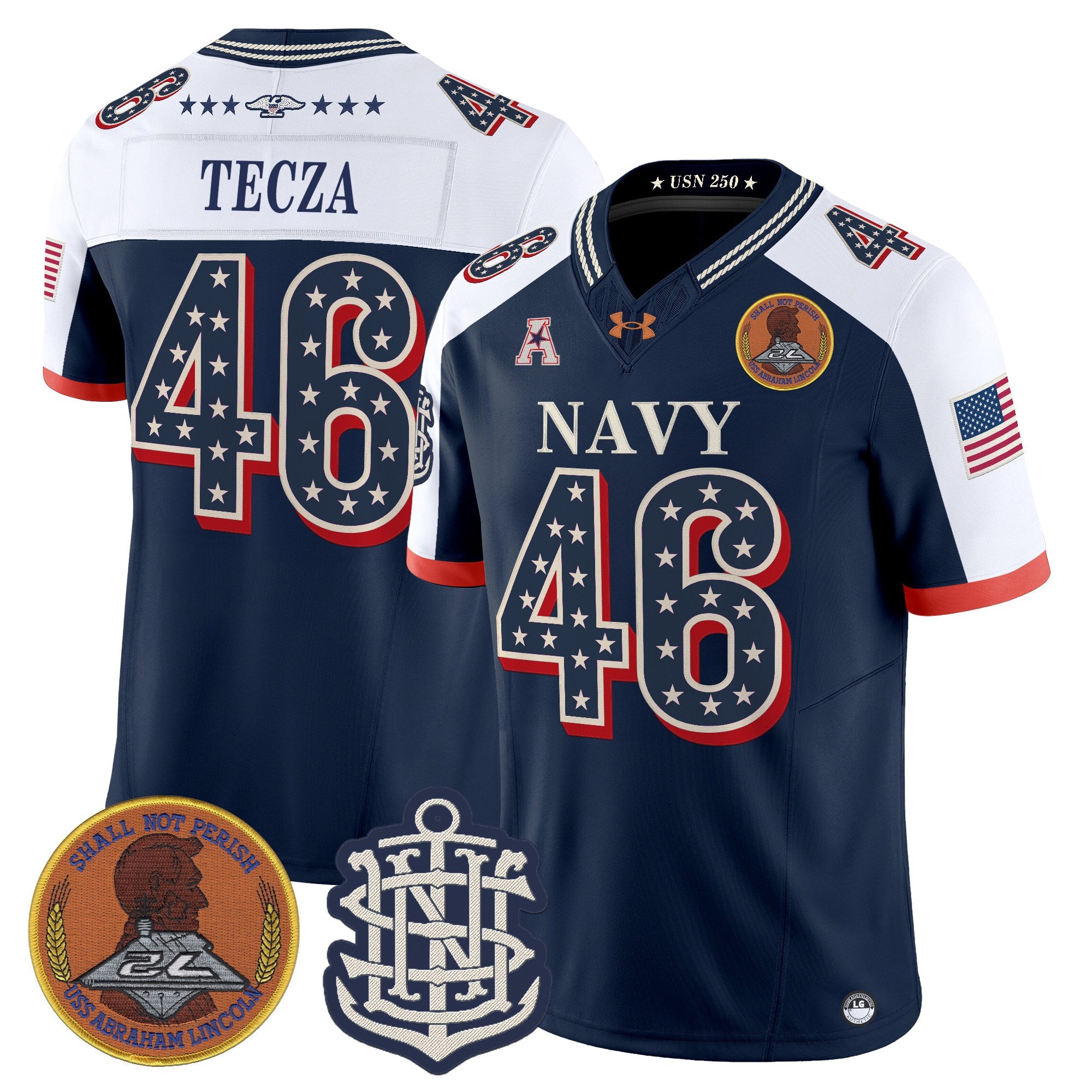 Men's Navy Midshipmen 1776-2026 America Vapor Limited Jersey - Stitched