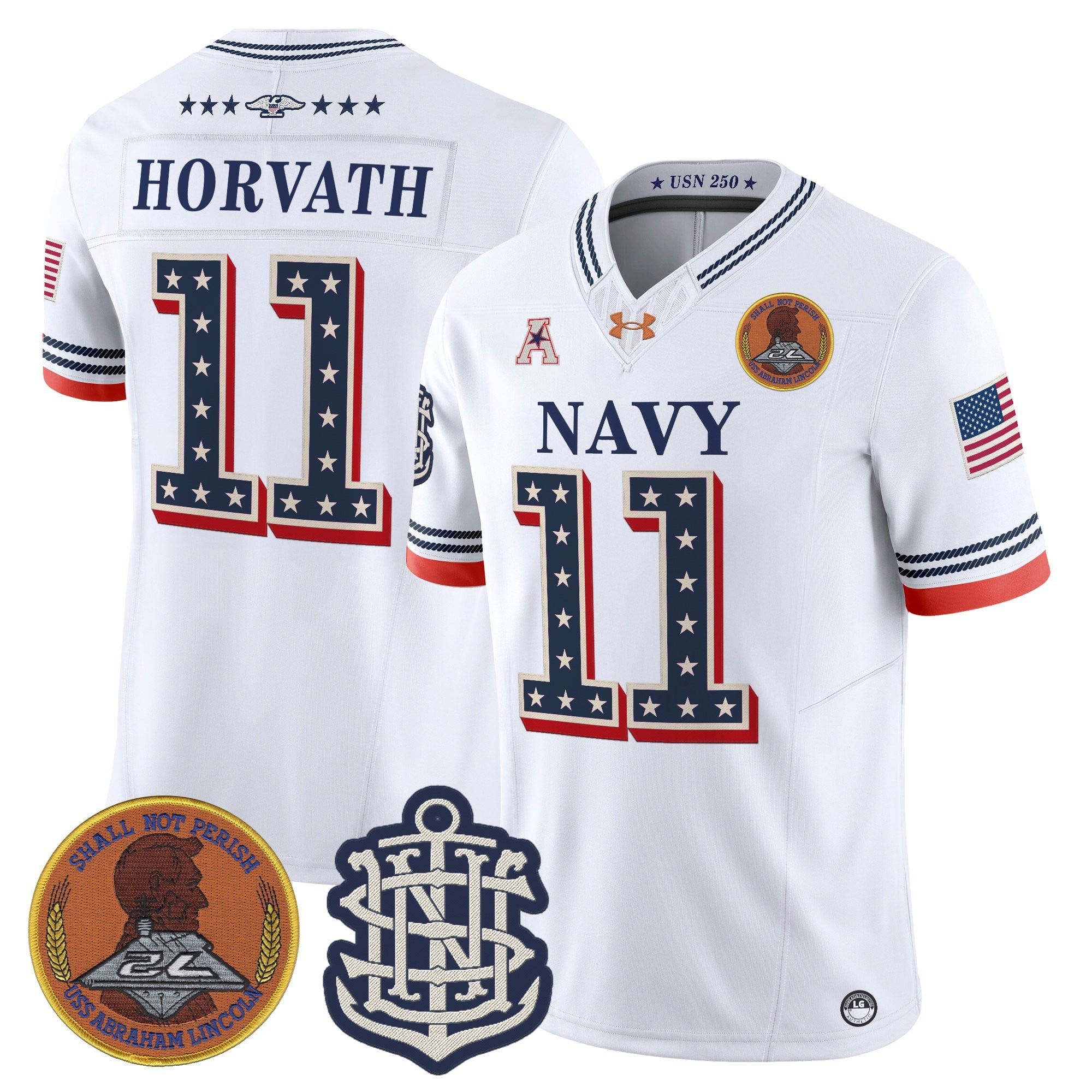 Men's Navy Midshipmen 1776-2026 America Vapor Limited Jersey - Stitched