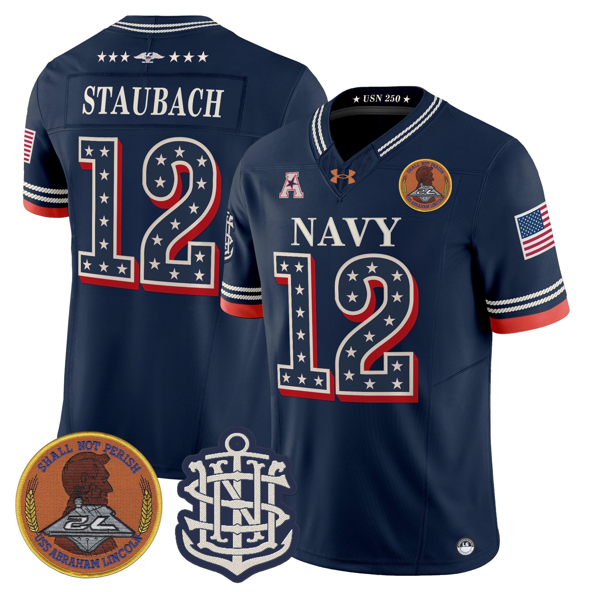Men's Navy Midshipmen 1776-2026 America Vapor Limited Jersey - Stitched