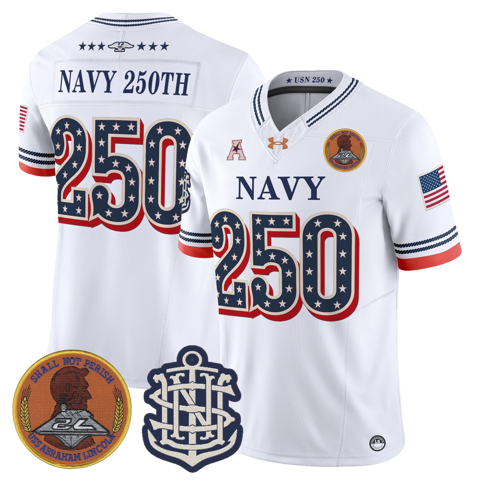 Men's Navy Midshipmen 1776-2026 America Vapor Limited Jersey - Stitched