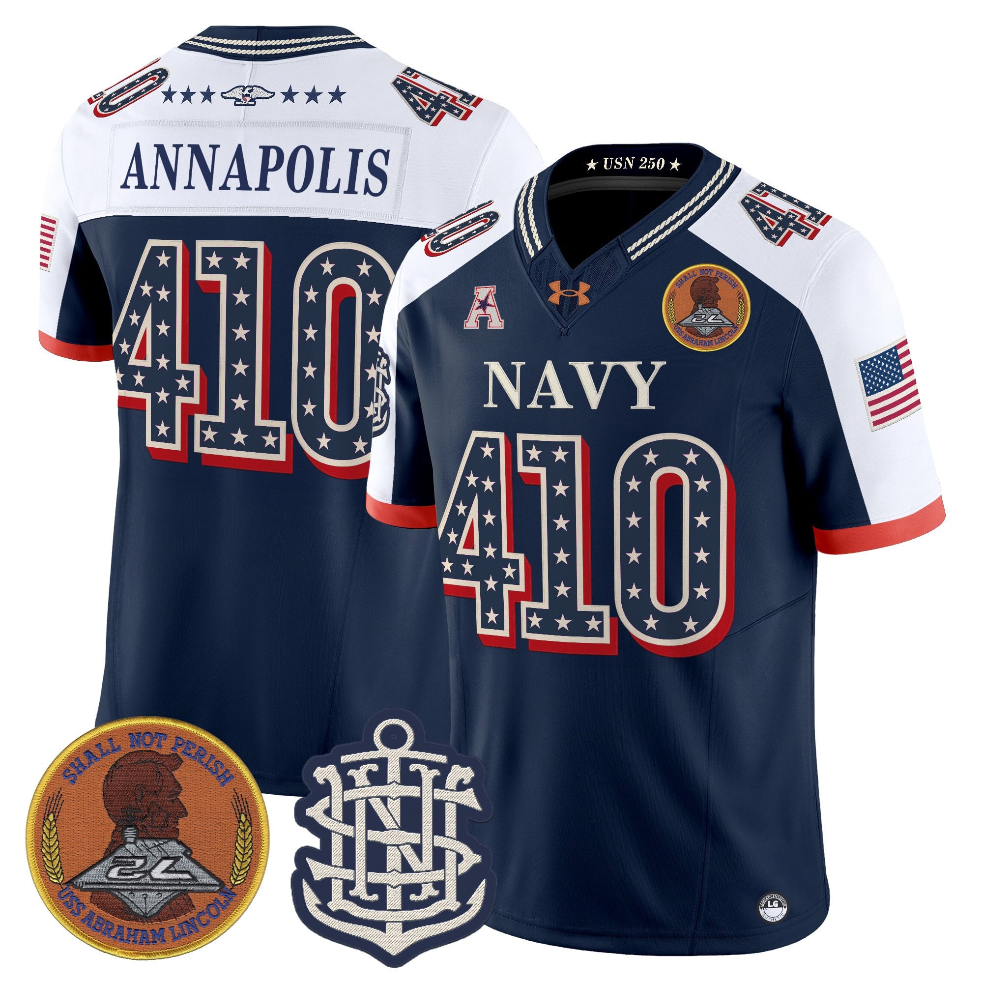 Men's Navy Midshipmen 1776-2026 America Vapor Limited Jersey - Stitched